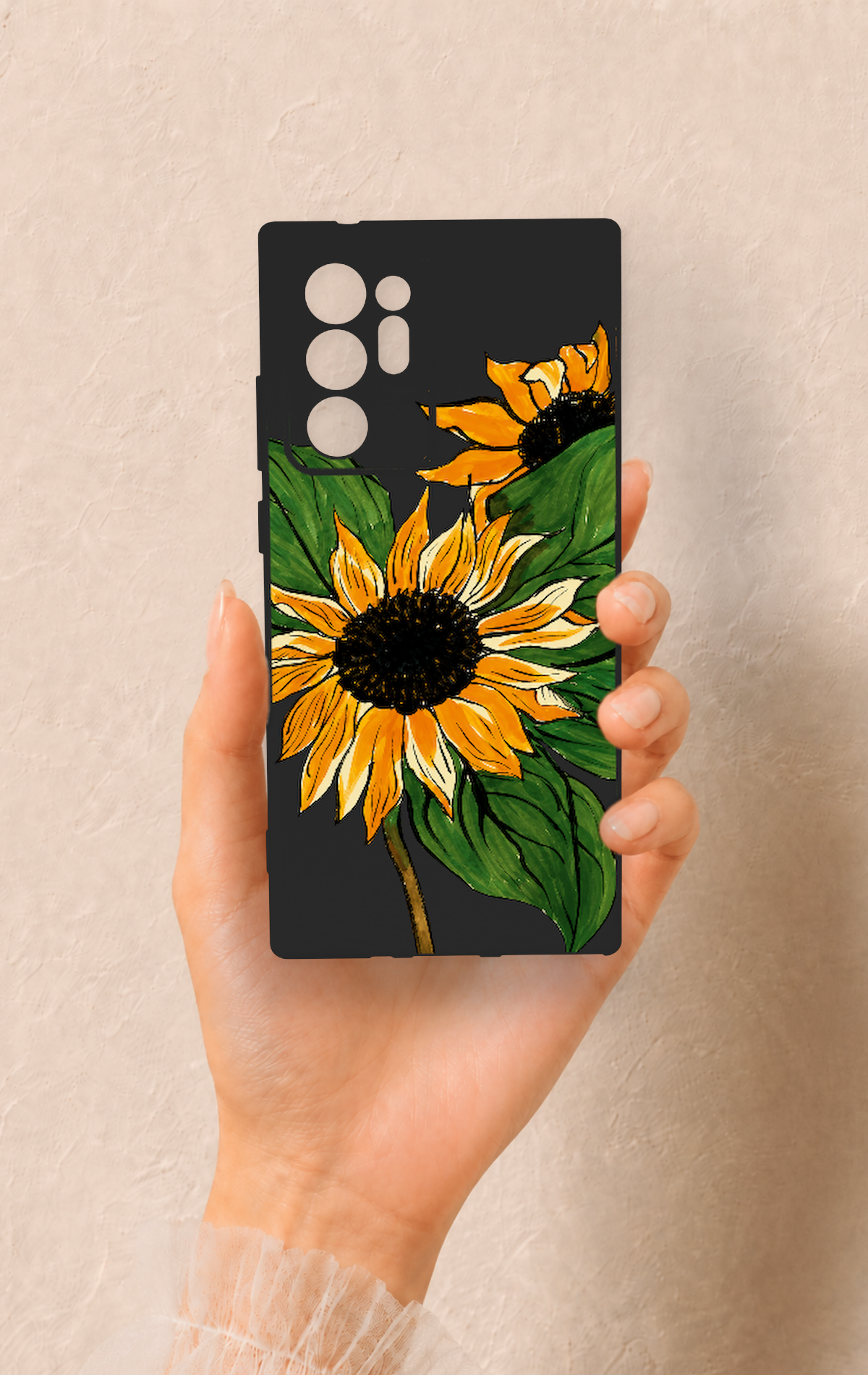 Samsung Note 20 Ultra Uyumlu Ay Çiçeği Desenli Silikon Kılıf