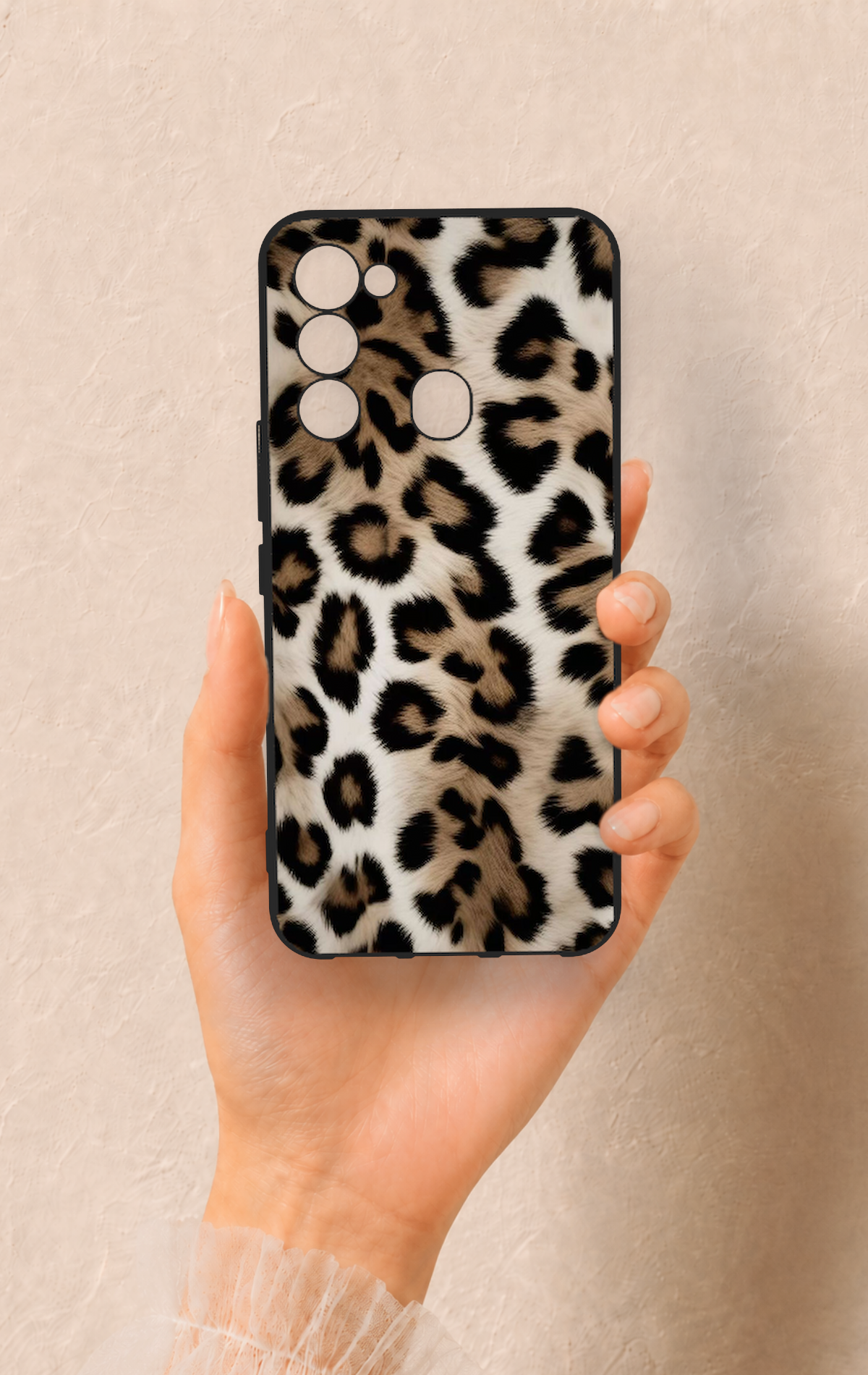 Tecno Spark 8C Uyumlu Leopar Derisi Desenli Silikon Kılıf
