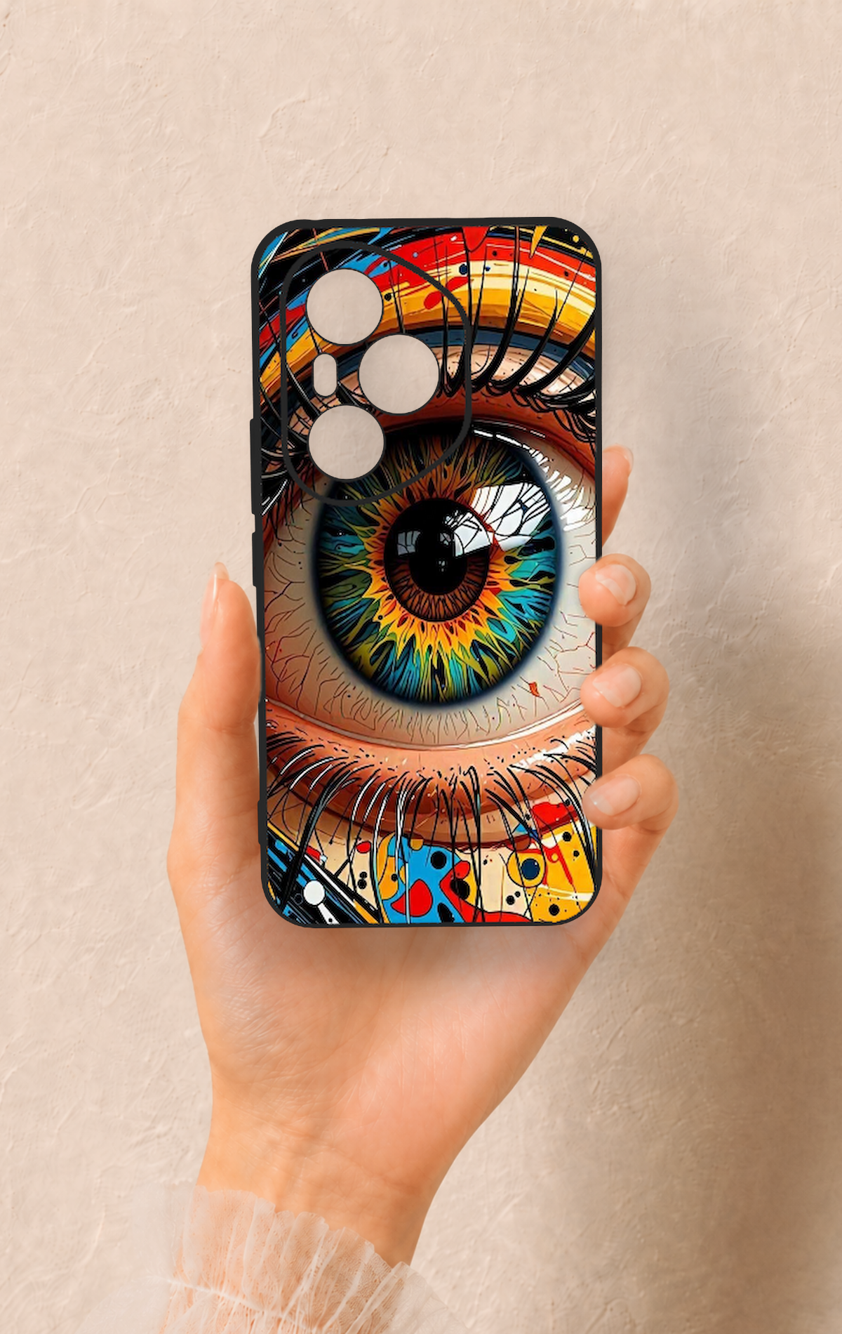 Honor 400 Pro Uyumlu Renkli Göz Bebeği Desenli Silikon Kılıf