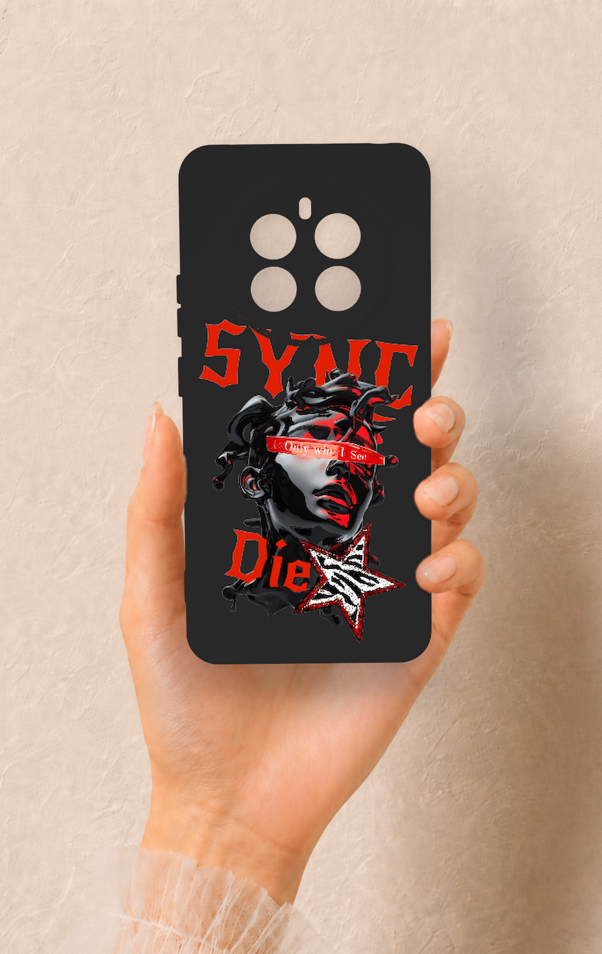 Realme 12 4G Uyumlu Sync Die Desenli Silikon Kılıf