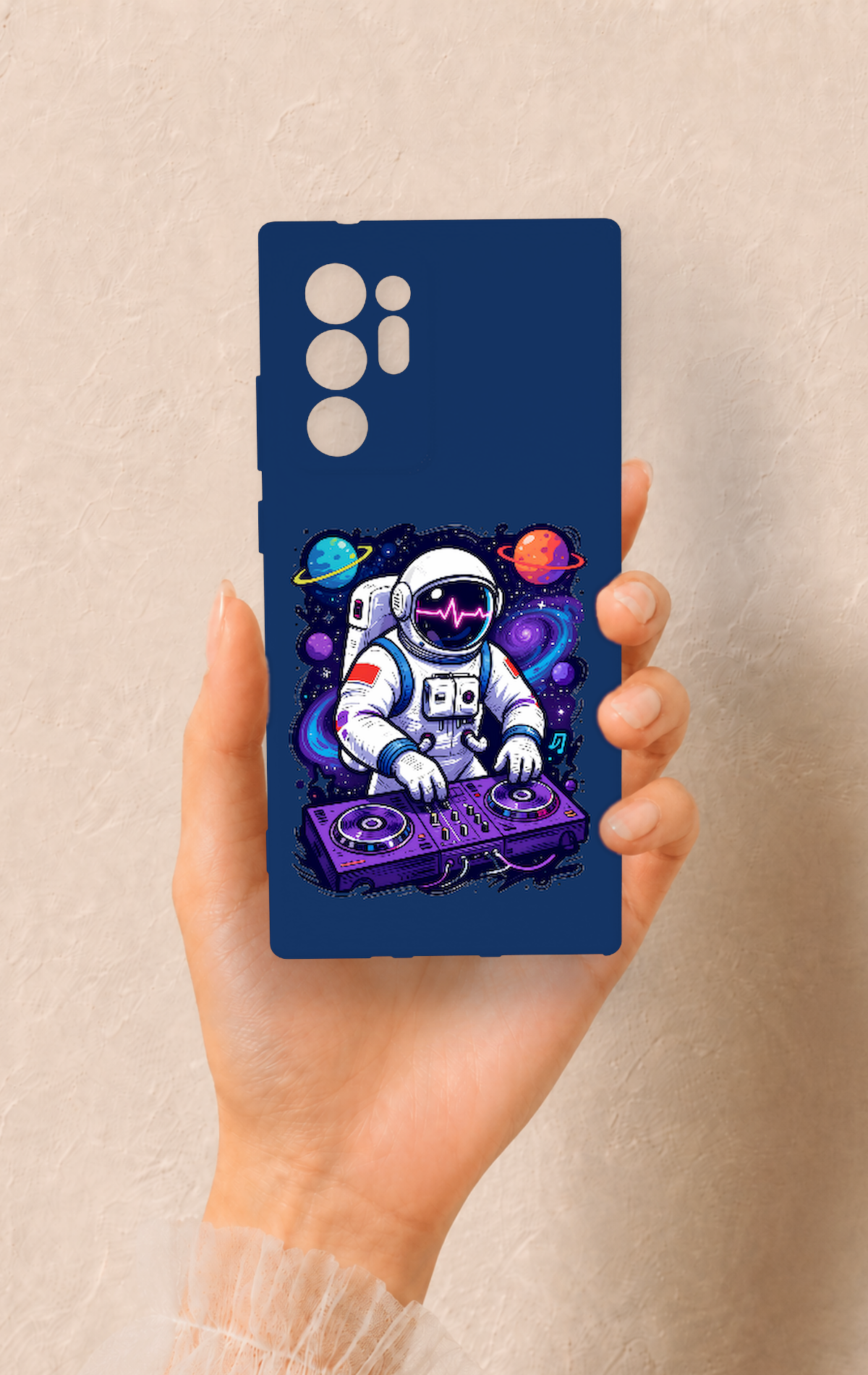 Samsung Note 20 Ultra Uyumlu Astronot DJ Desenli Silikon Kılıf