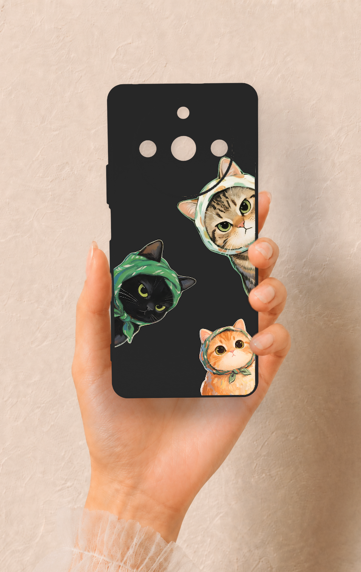 Realme 11 Pro Uyumlu Kedi Ekibi Desenli Silikon Kılıf