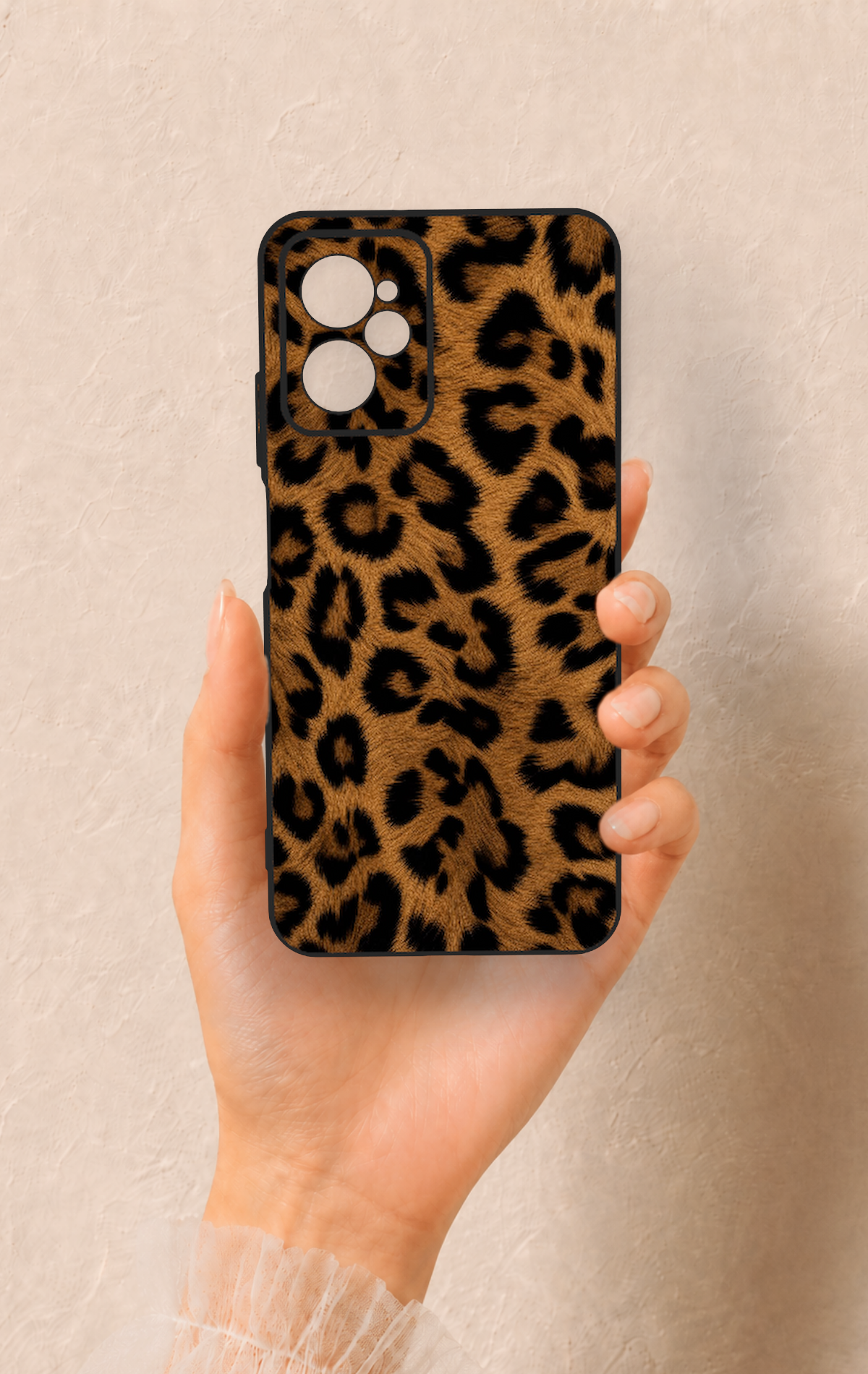 Casper Via X30 Uyumlu Koyu Leopar Deri Desenli Silikon Kılıf