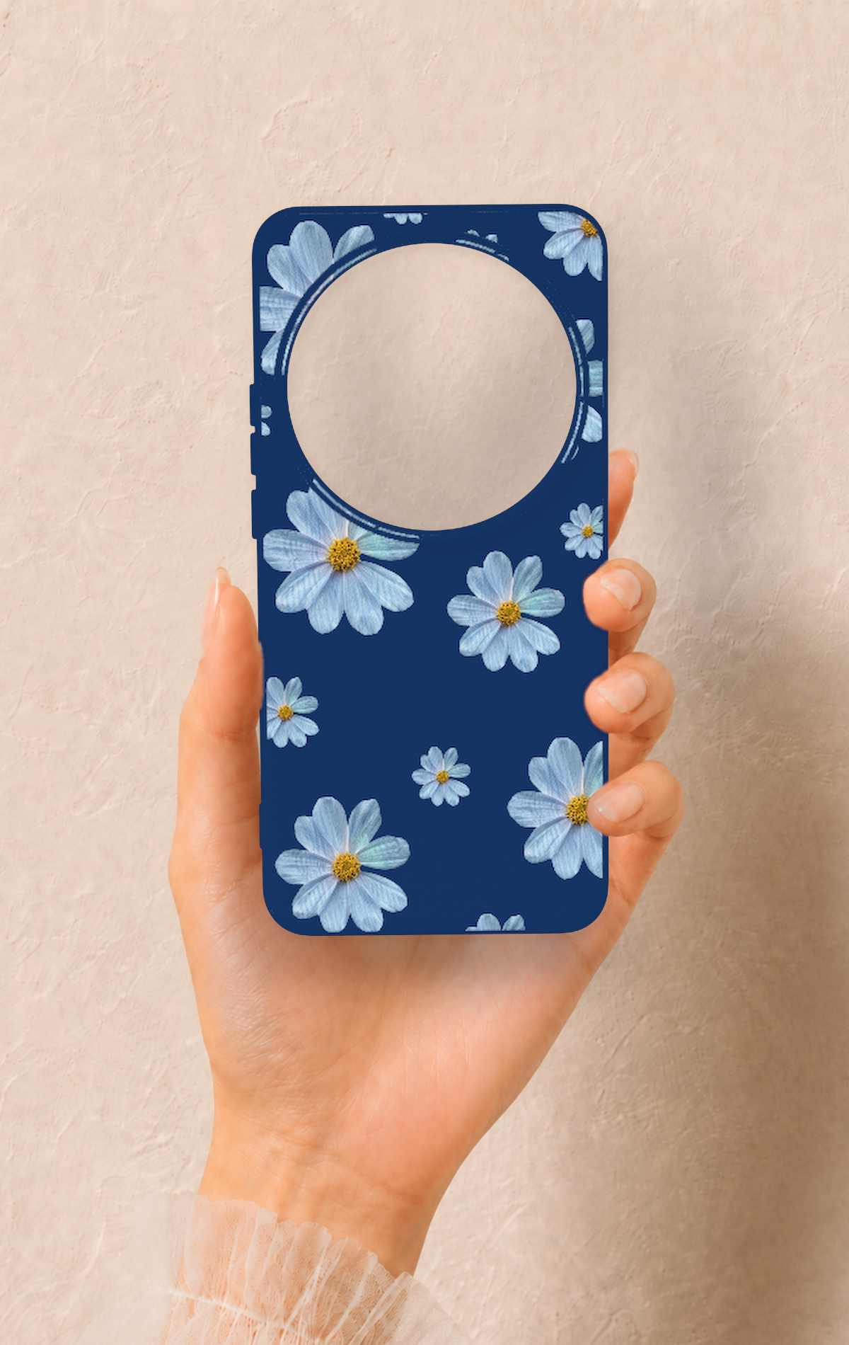 Xiaomi Mi 15 Ultra Uyumlu Mavi Papatya Desenli Silikon Kılıf