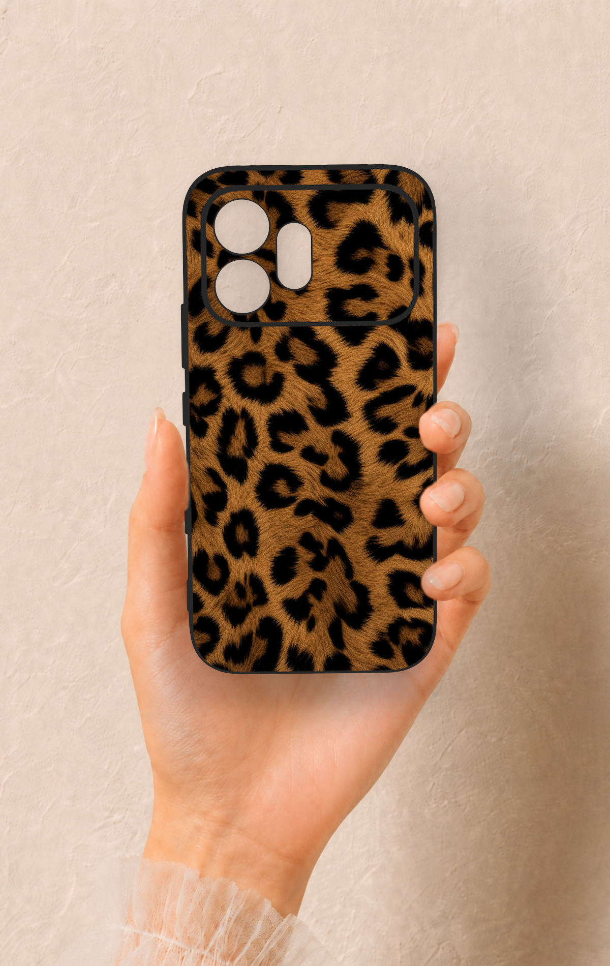 Honor 600 Uyumlu Koyu Leopar Deri Desenli Silikon Kılıf