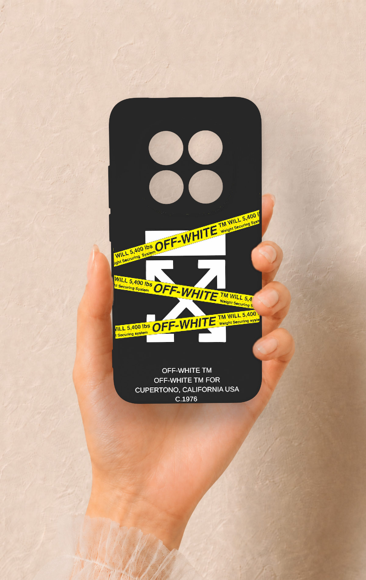 Redmi Note 15 Pro 5G Uyumlu Off White Desenli Silikon Kılıf