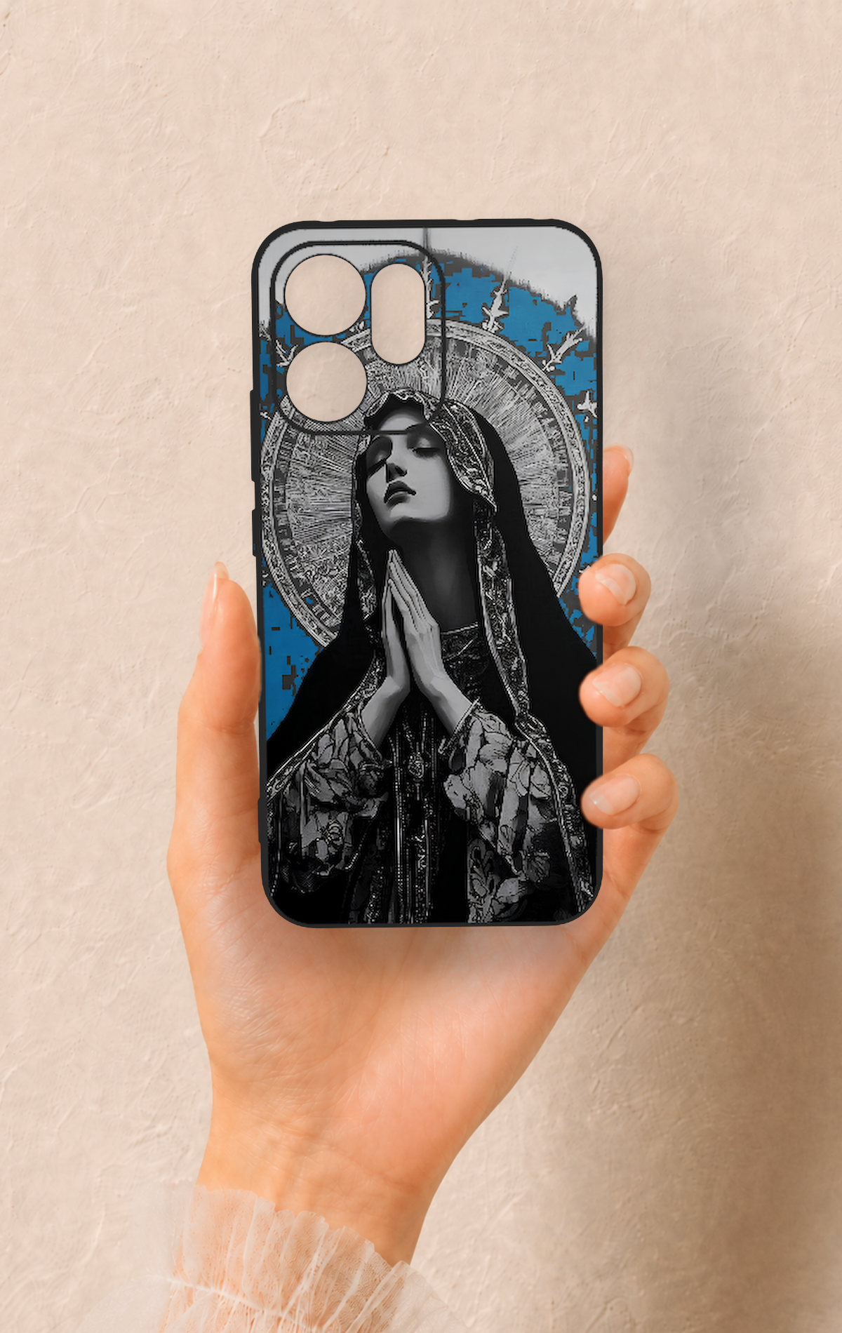 Oppo Reno 14F Uyumlu Rahibe Desenli Silikon Kılıf
