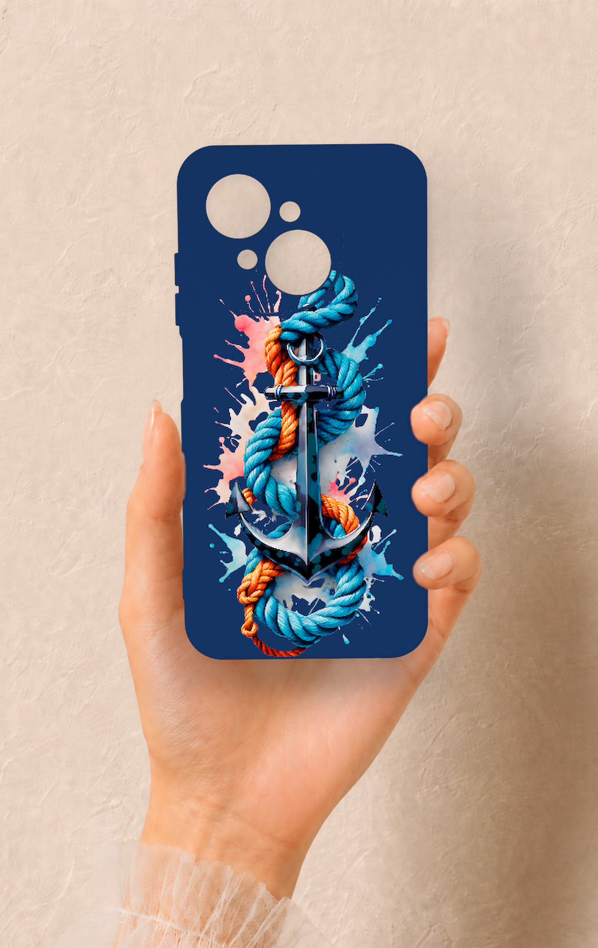 Tecno Spark Go1 Uyumlu Anchor Desenli Silikon Kılıf