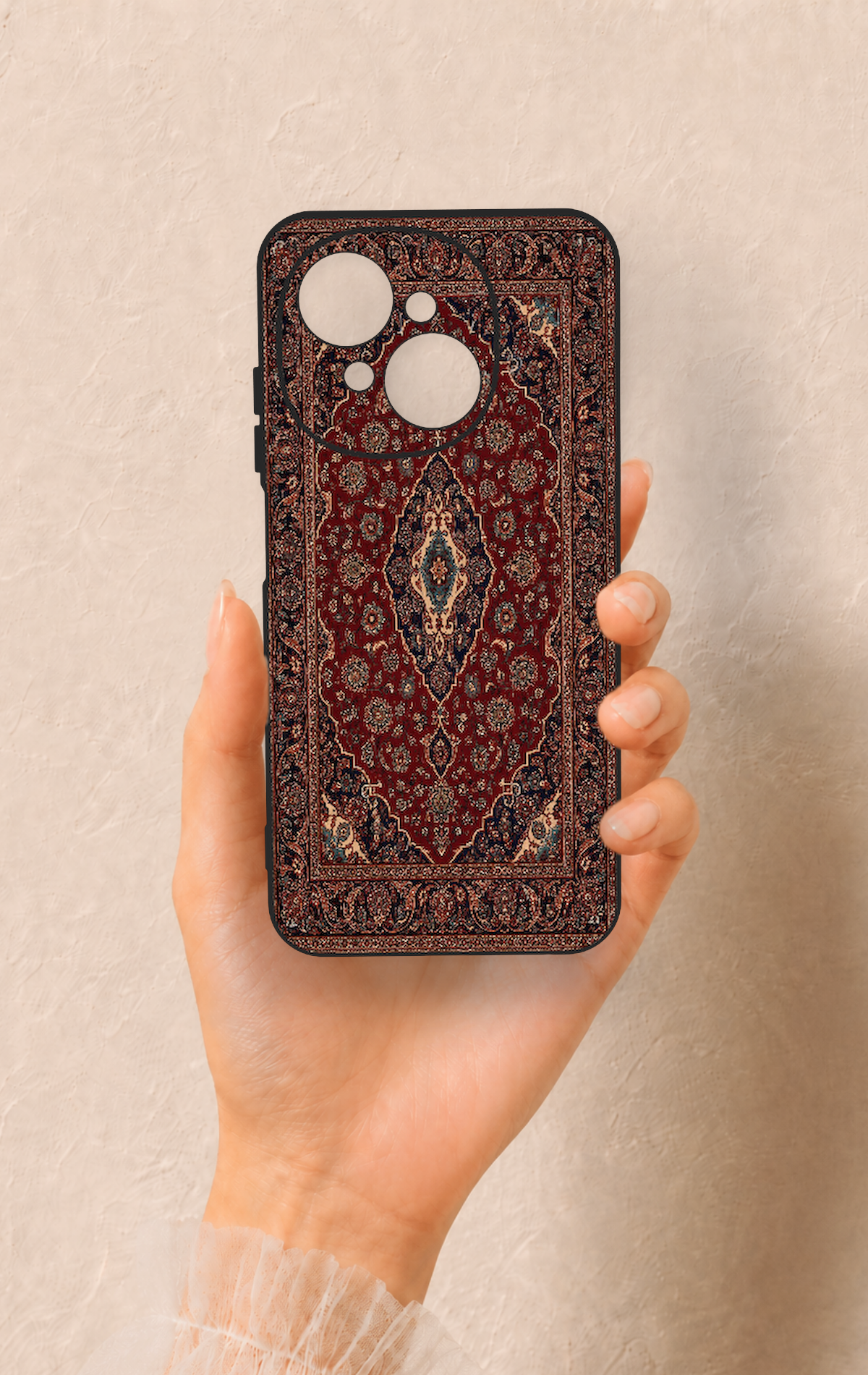 Tecno Spark Go1 Uyumlu Acem Halı Desenli Silikon Kılıf