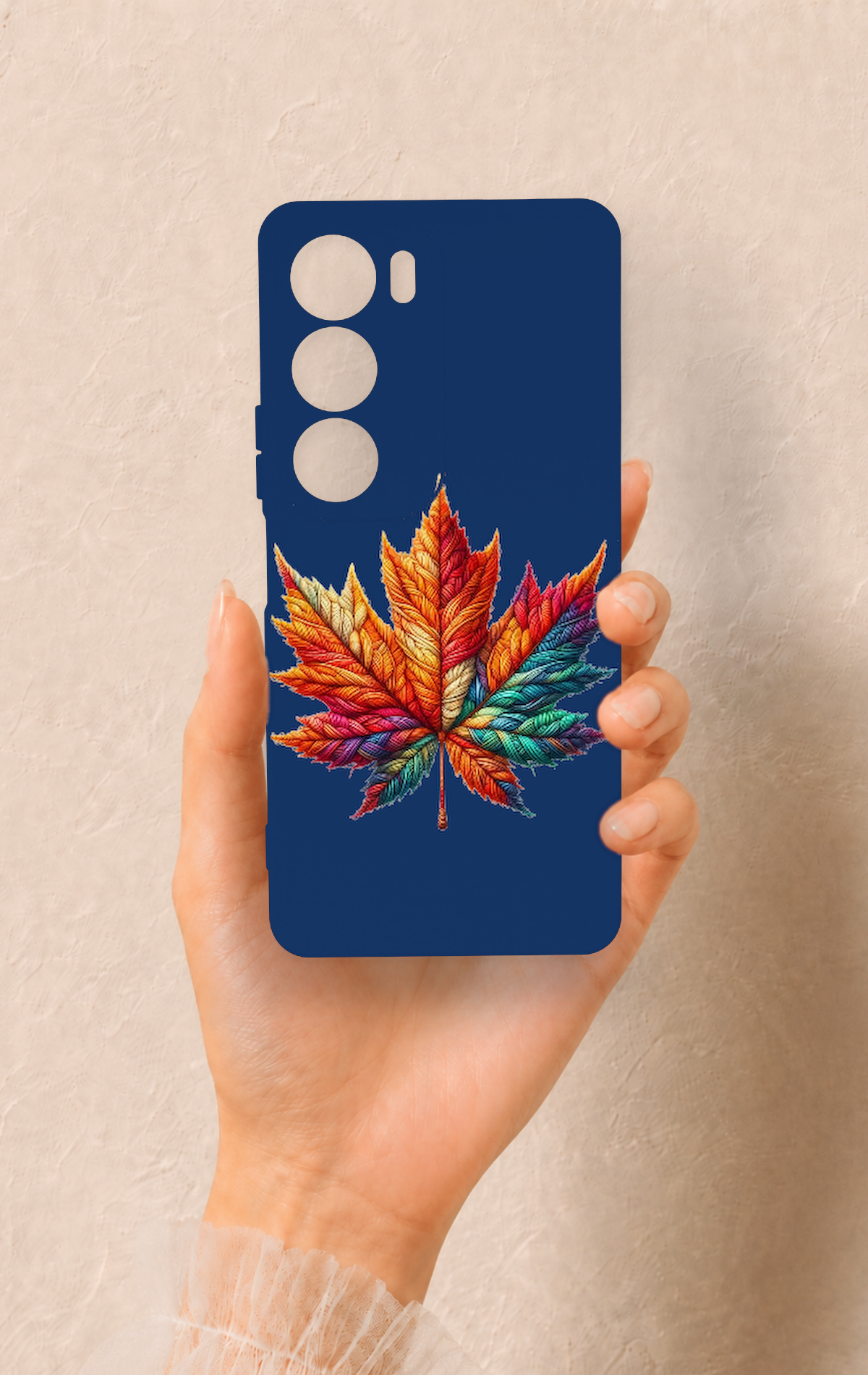 Vivo Y19s Uyumlu Renkli Yaprak Desenli Silikon Kılıf