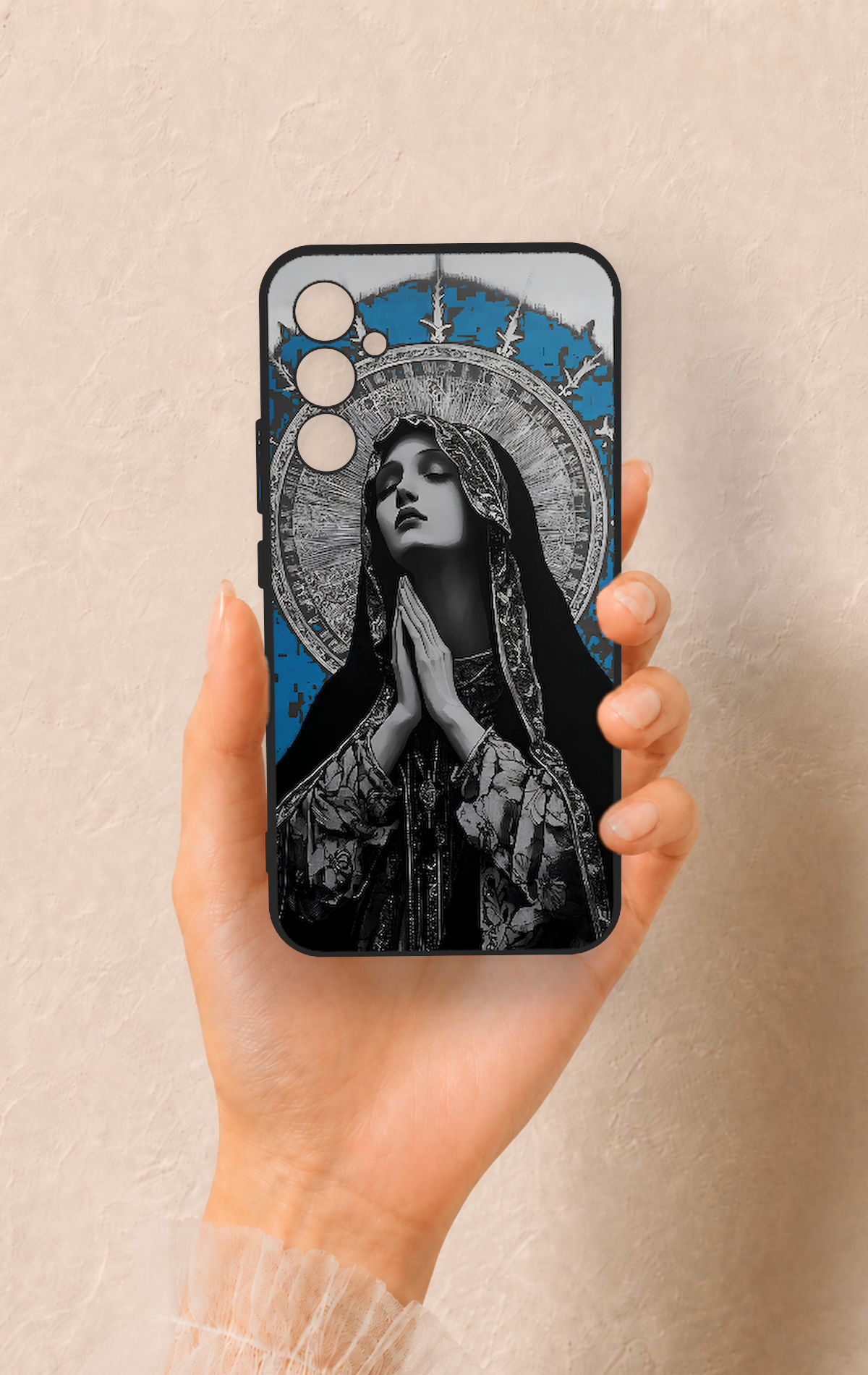 Samsung A34 Uyumlu Rahibe Desenli Silikon Kılıf
