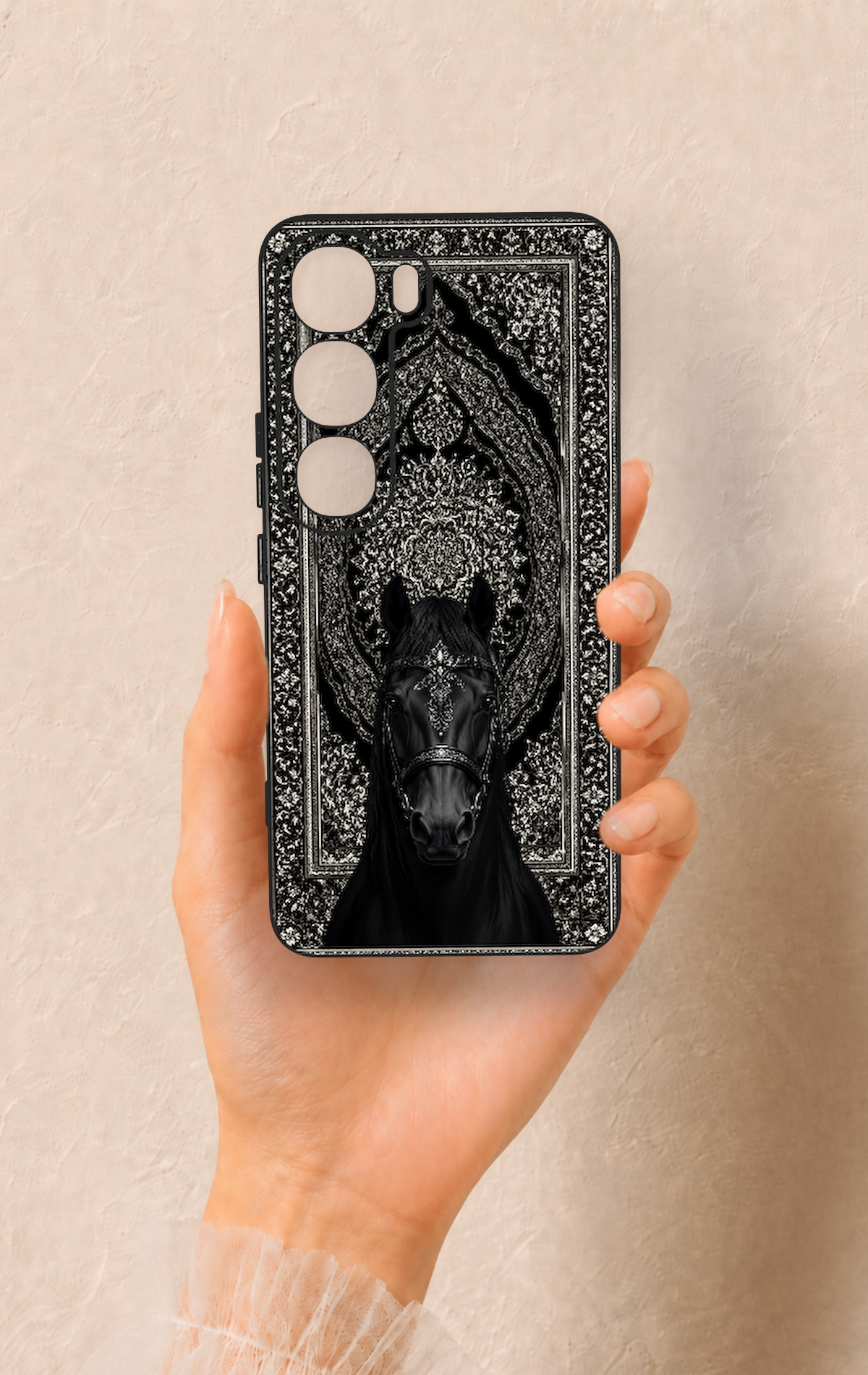 Vivo V40 Lite 5G Uyumlu Etnik At Figürü Desenli Silikon Kılıf