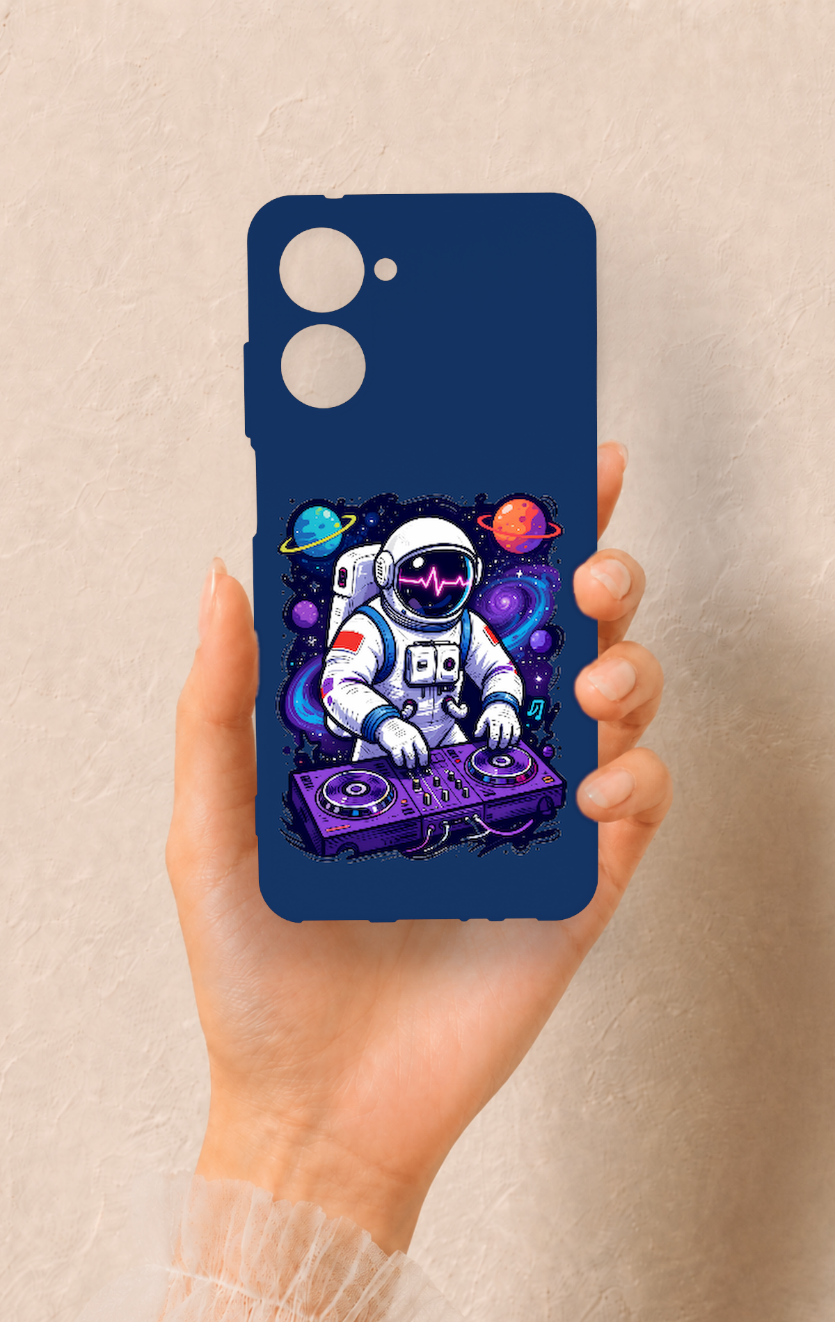 Realme 10 Uyumlu Astronot DJ Desenli Silikon Kılıf