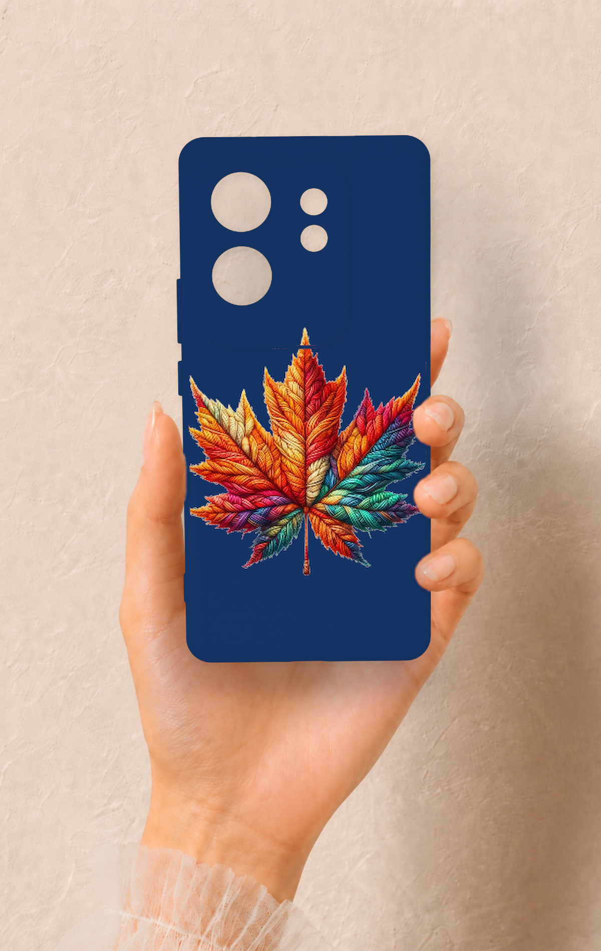 İnfinix Zero 30 Uyumlu Renkli Yaprak Desenli Silikon Kılıf