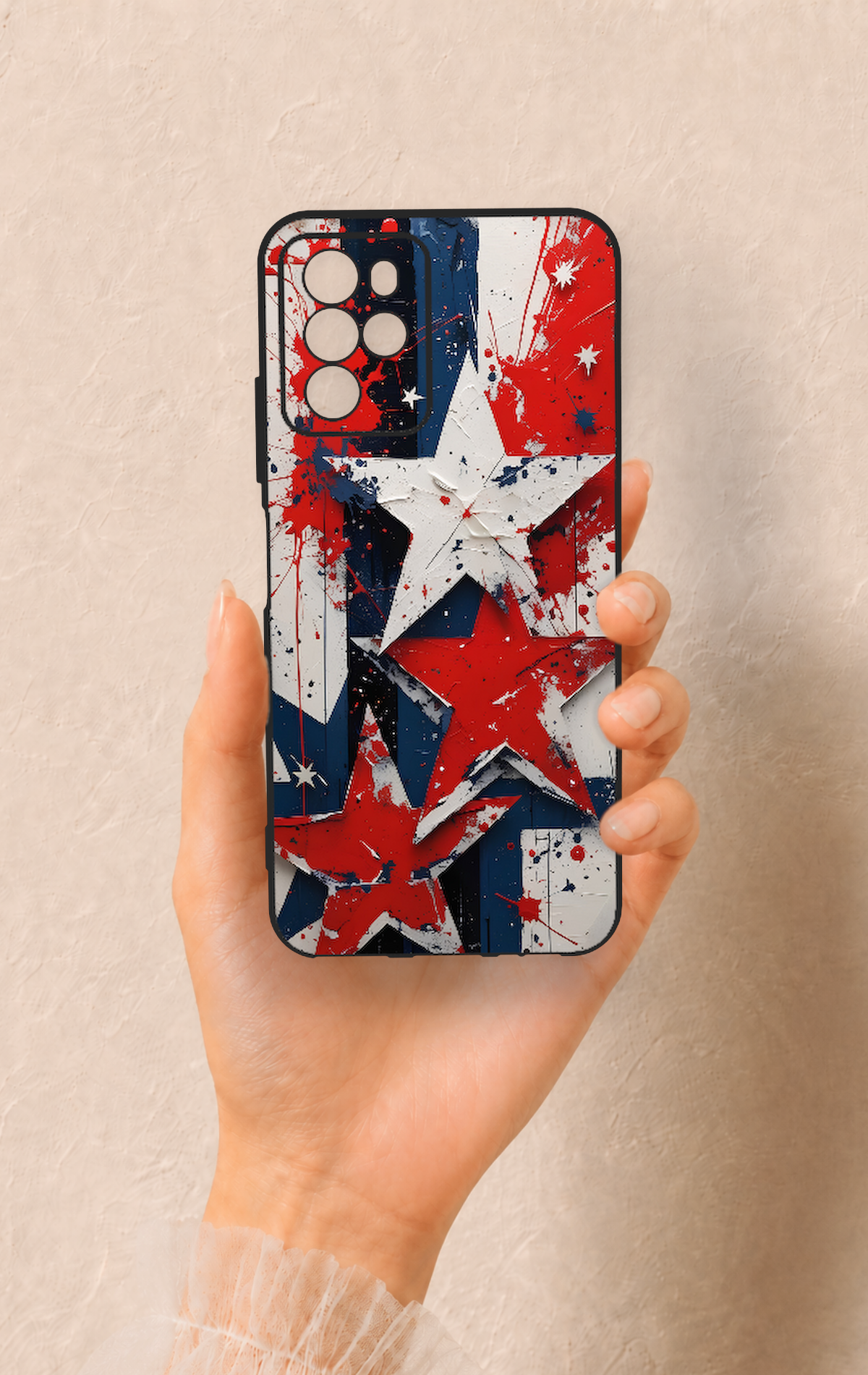 Omix x700 Uyumlu Star Flag Desenli Silikon Kılıf