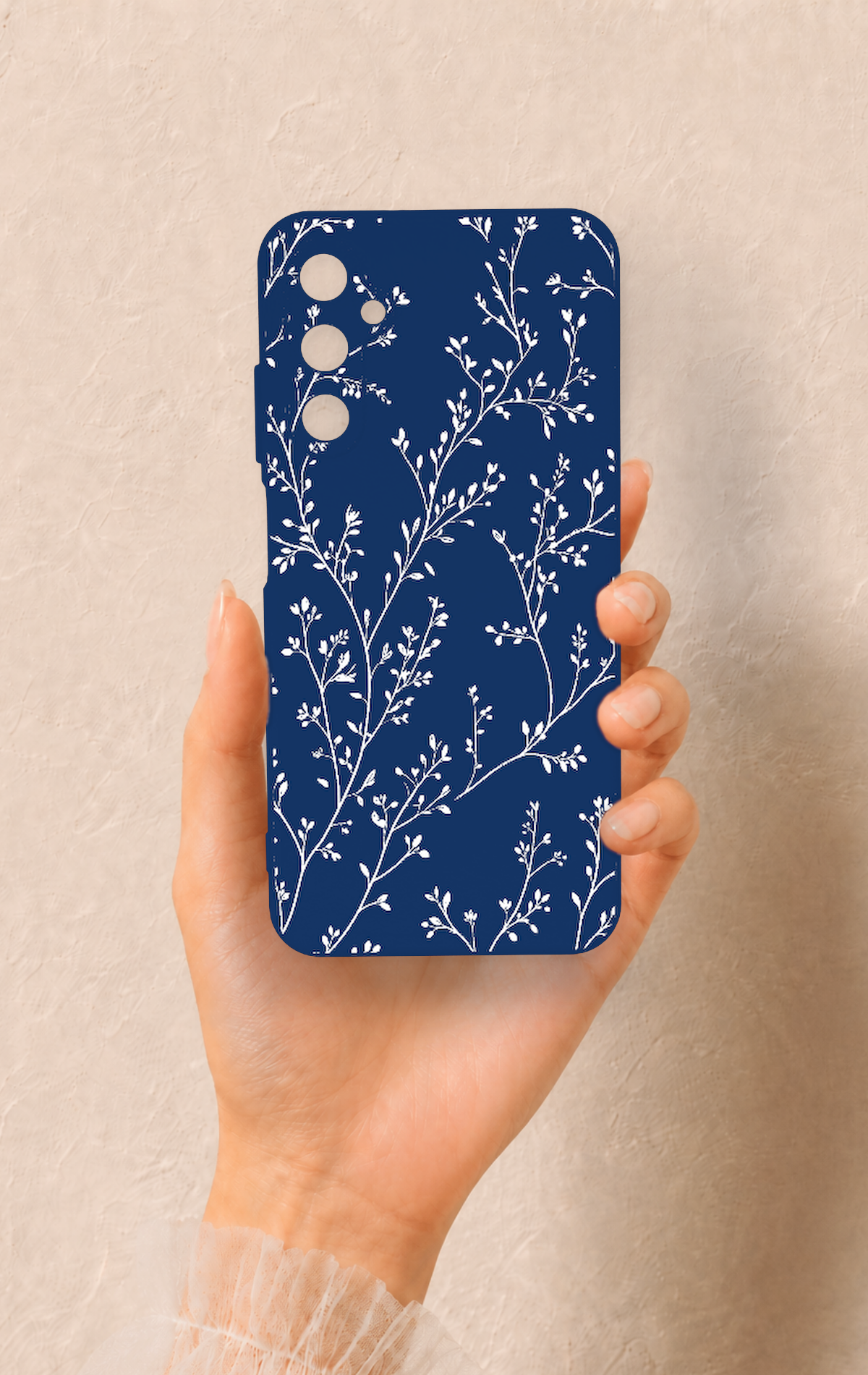 Samsung A05s Uyumlu İnce Yaprak Dalı Desenli Silikon Kılıf