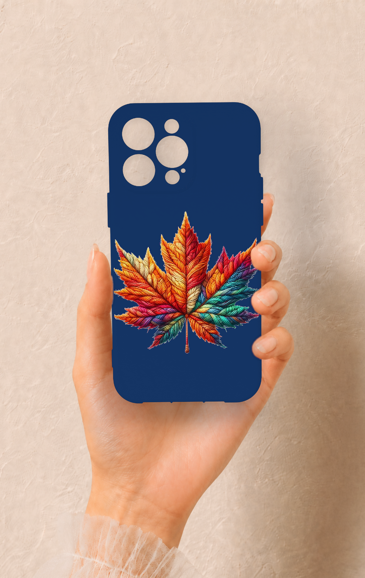 iPhone 14 Pro Max Uyumlu Renkli Yaprak Desenli Silikon Kılıf