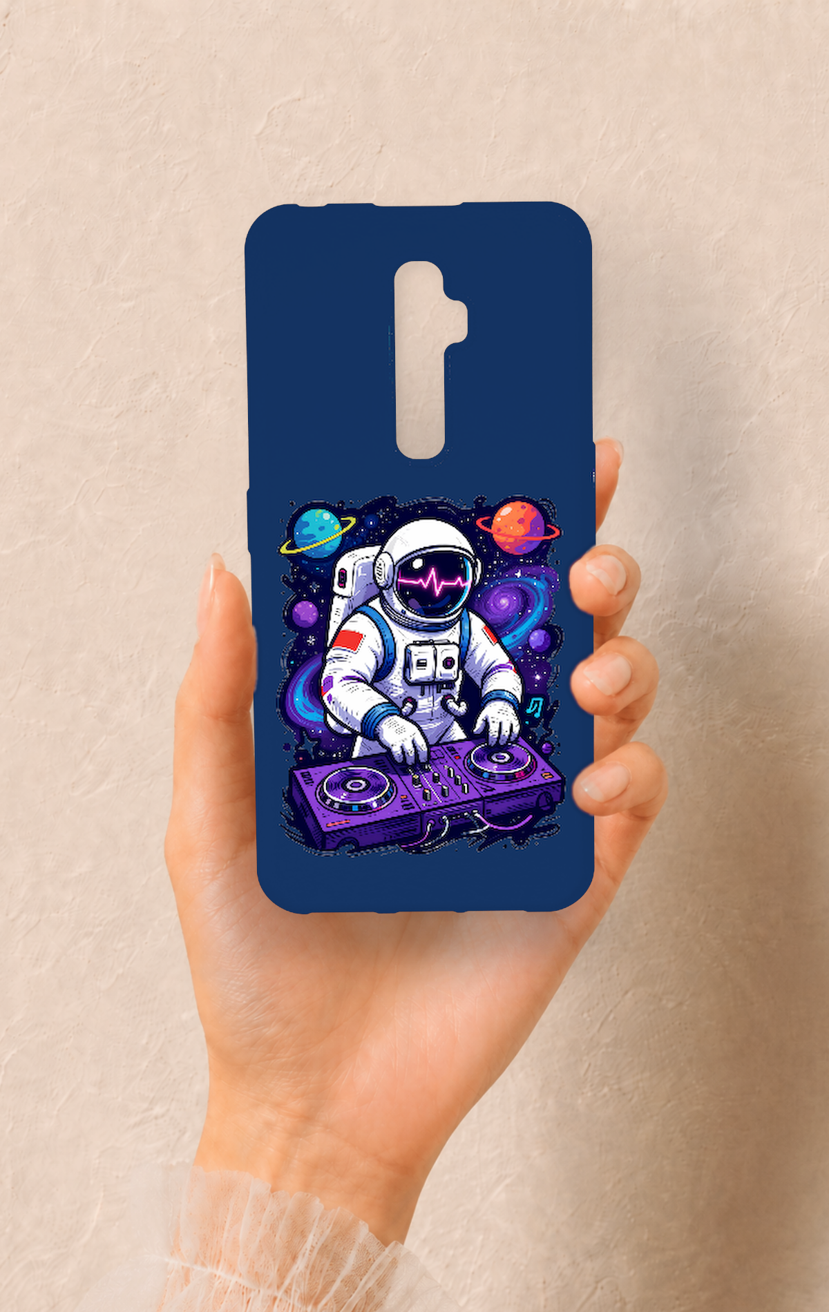 Oppo Reno 2Z Uyumlu Astronot DJ Desenli Silikon Kılıf