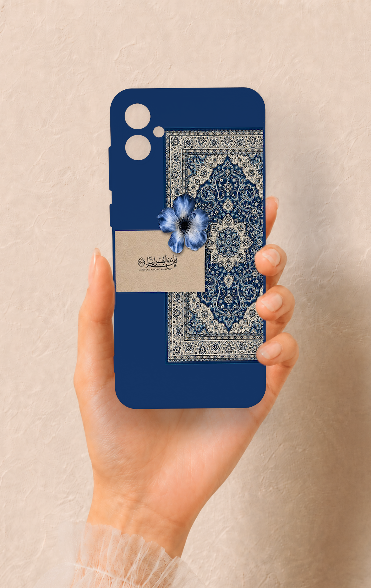 Samsung A05 Uyumlu Mavi Etnik Halı Desenli Silikon Kılıf
