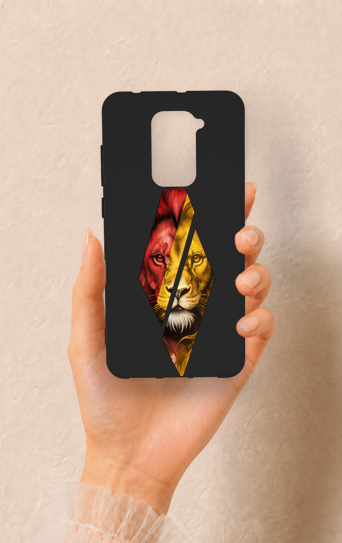 Redmi Note 9 Uyumlu Kesik Aslan Desenli Silikon Kılıf