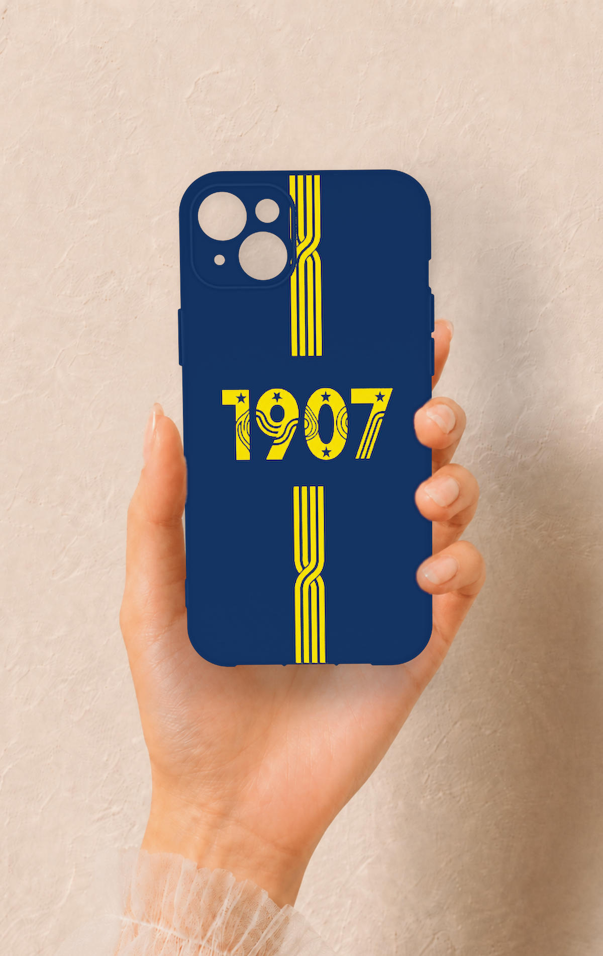iPhone 14 Plus/15 Plus Uyumlu 1907 Kemer Desenli Silikon Kılıf