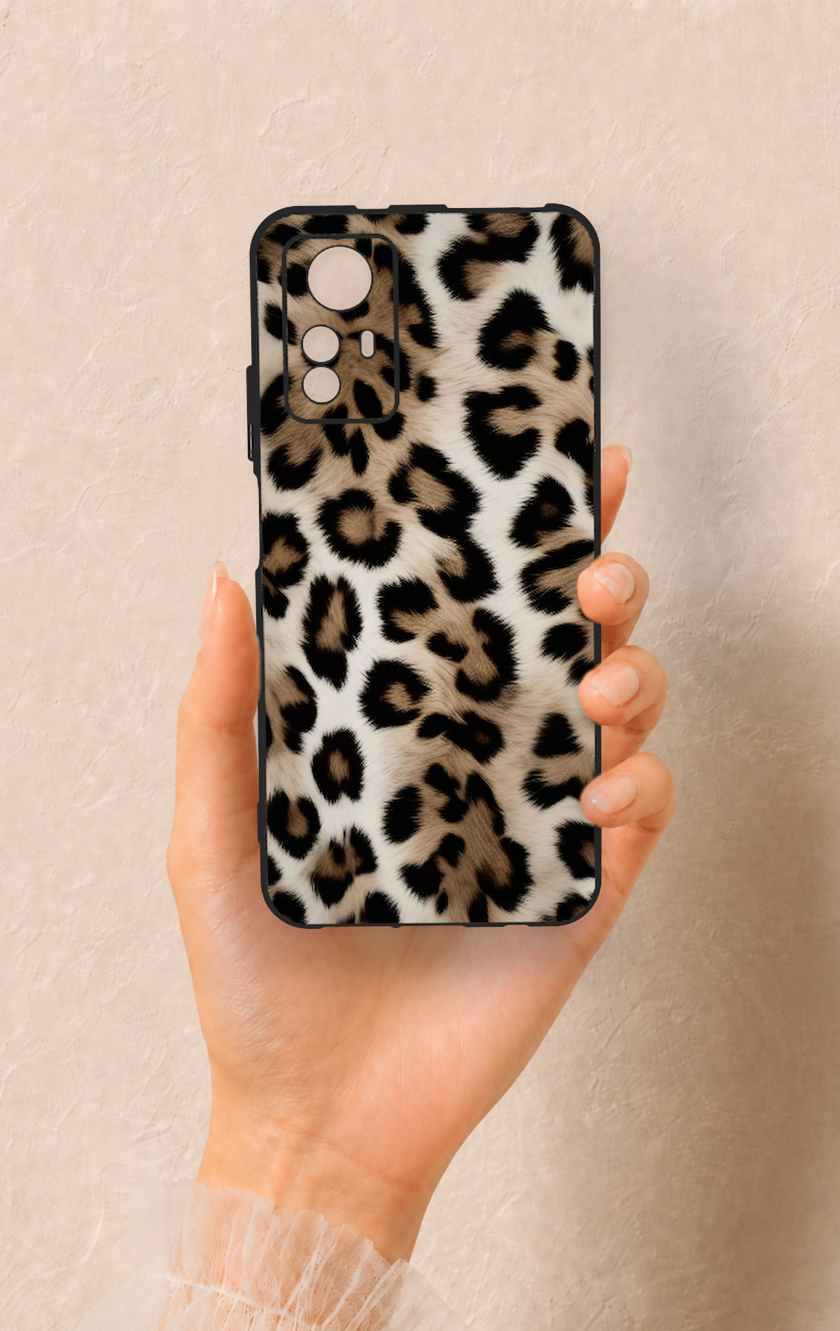 Redmi Note 12S Uyumlu Leopar Derisi Desenli Silikon Kılıf