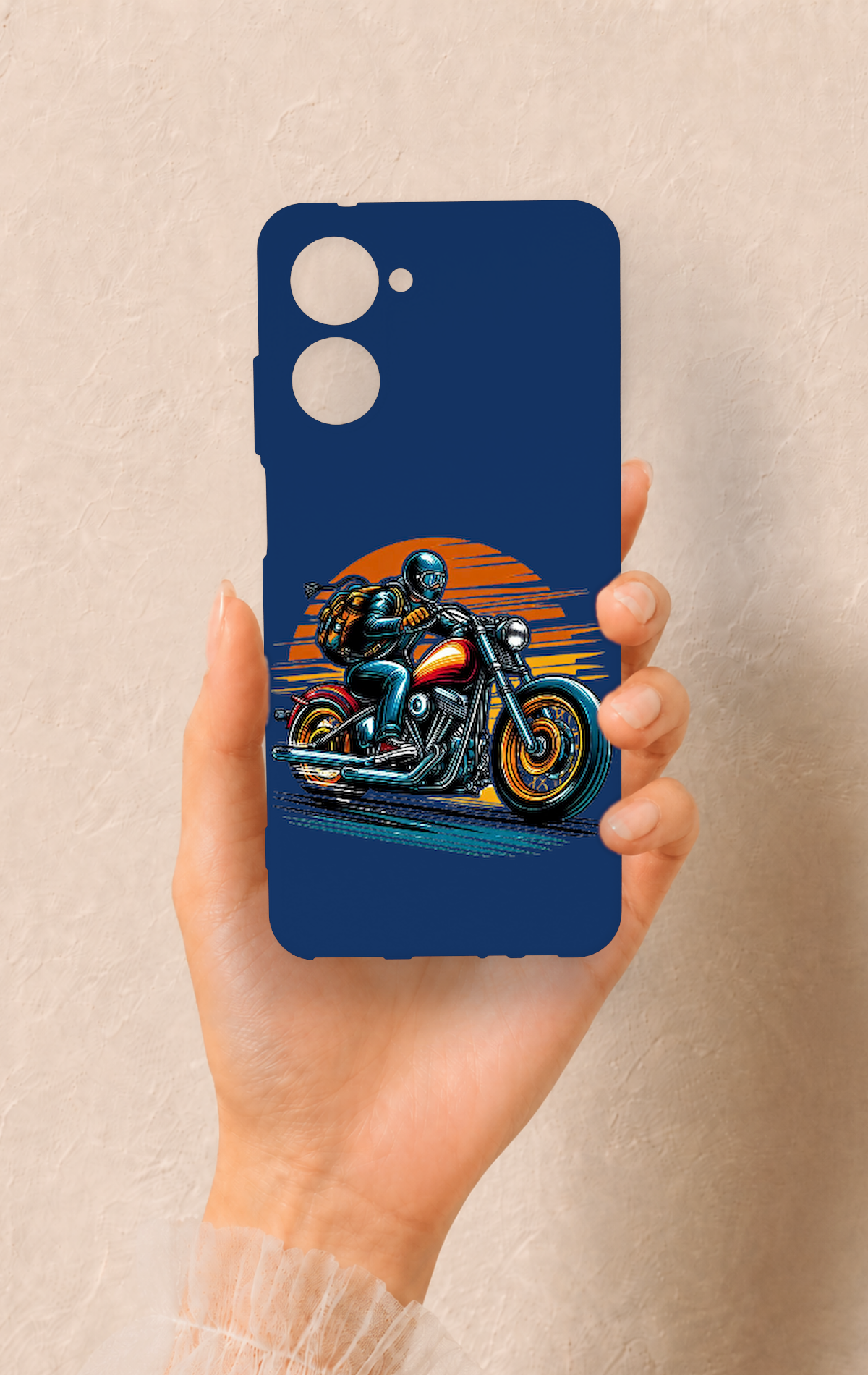 Realme 10 Uyumlu Moto Rider Desenli Silikon Kılıf