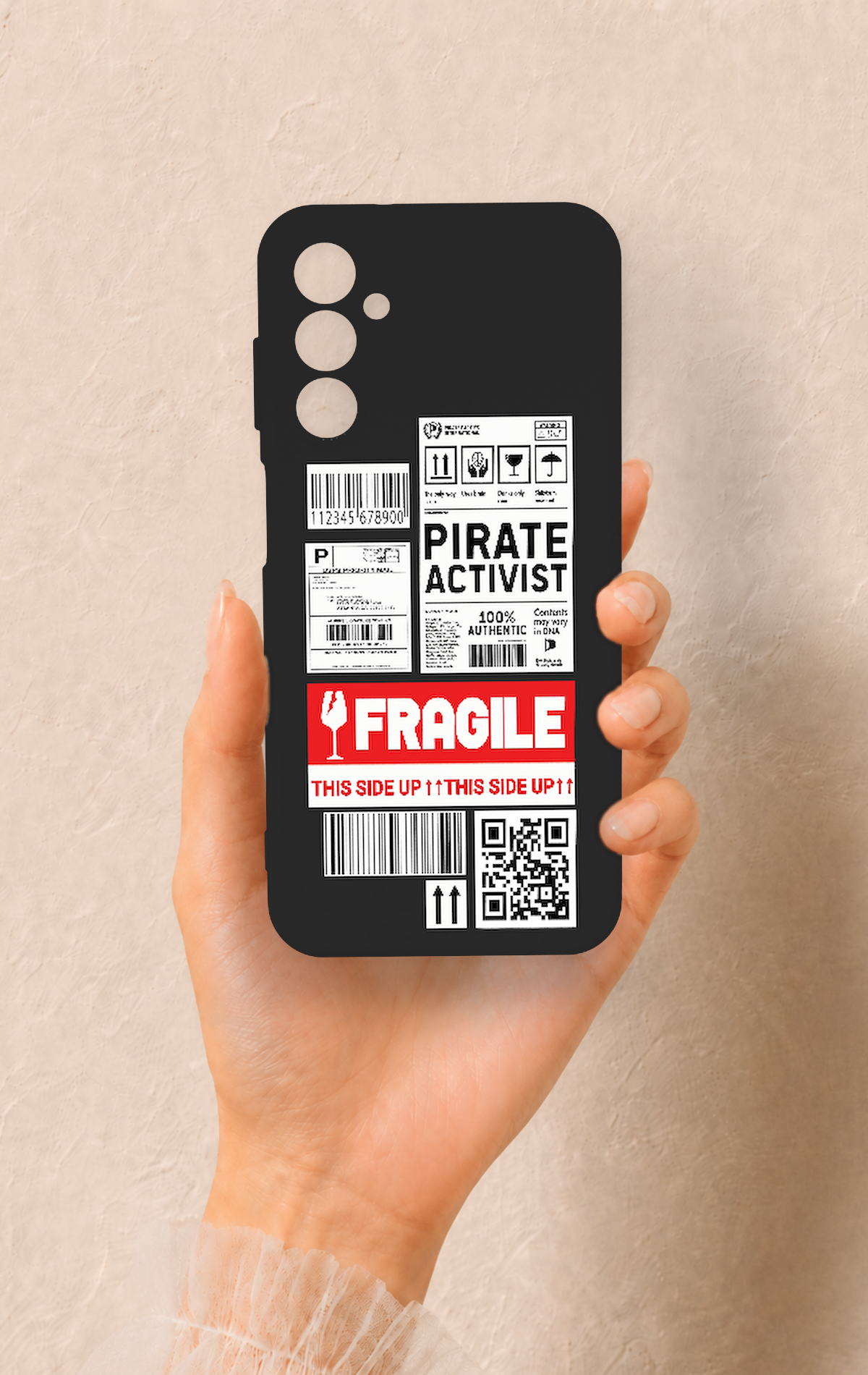 Samsung M14 Uyumlu Fragile Desenli Silikon Kılıf