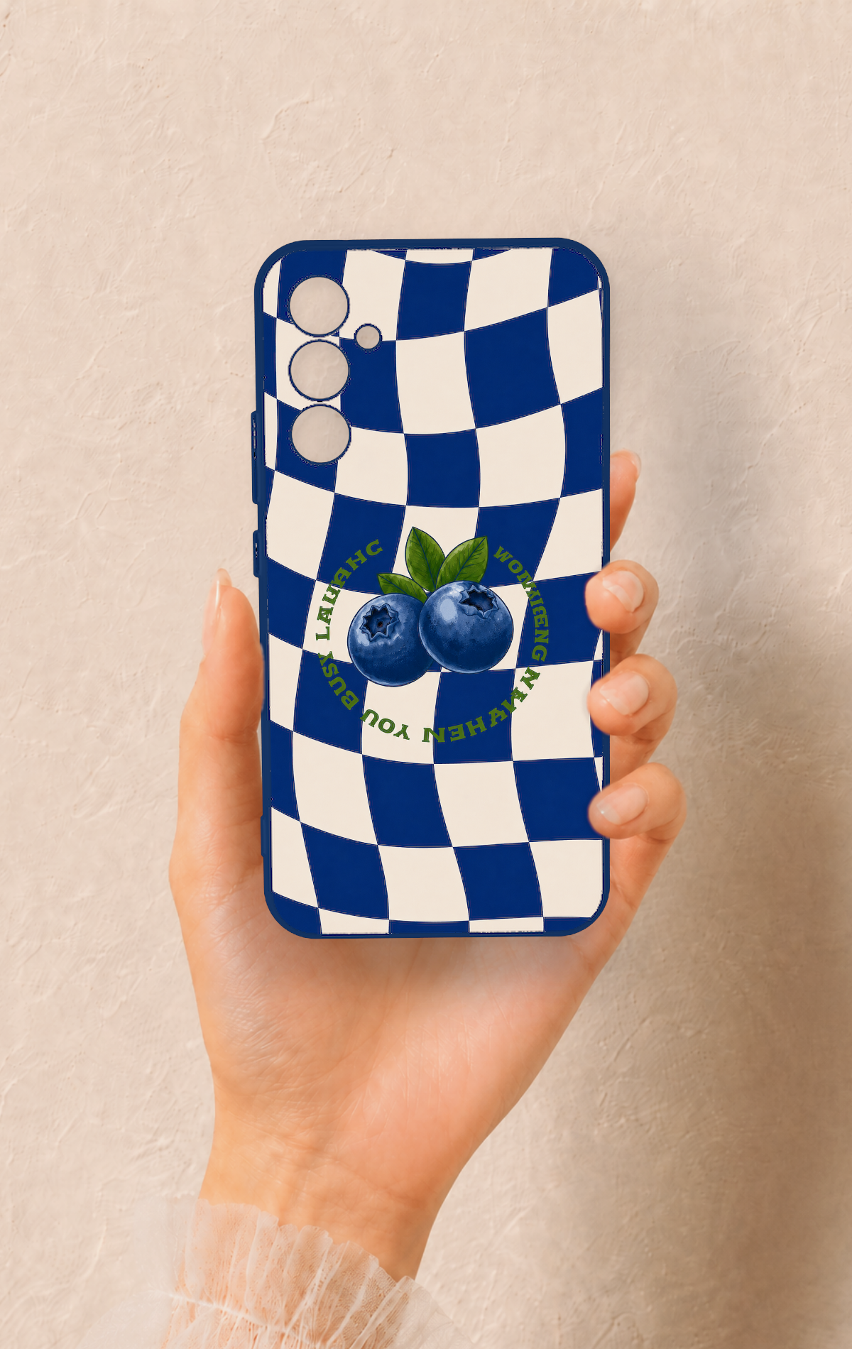 Samsung A34 Uyumlu Yaban Mersini Desenli Silikon Kılıf