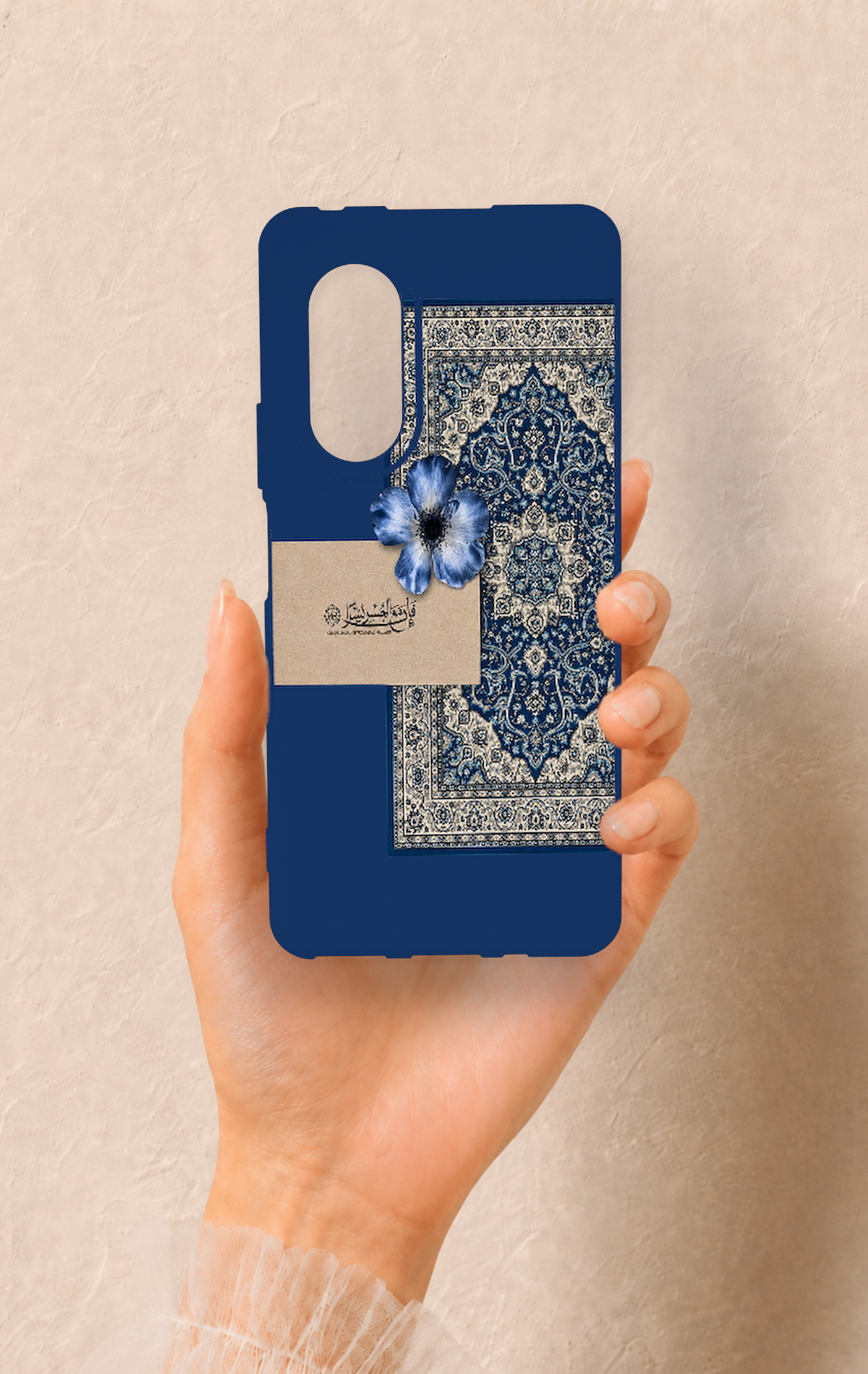 Huawei Nova 9Se Uyumlu Mavi Etnik Halı Desenli Silikon Kılıf