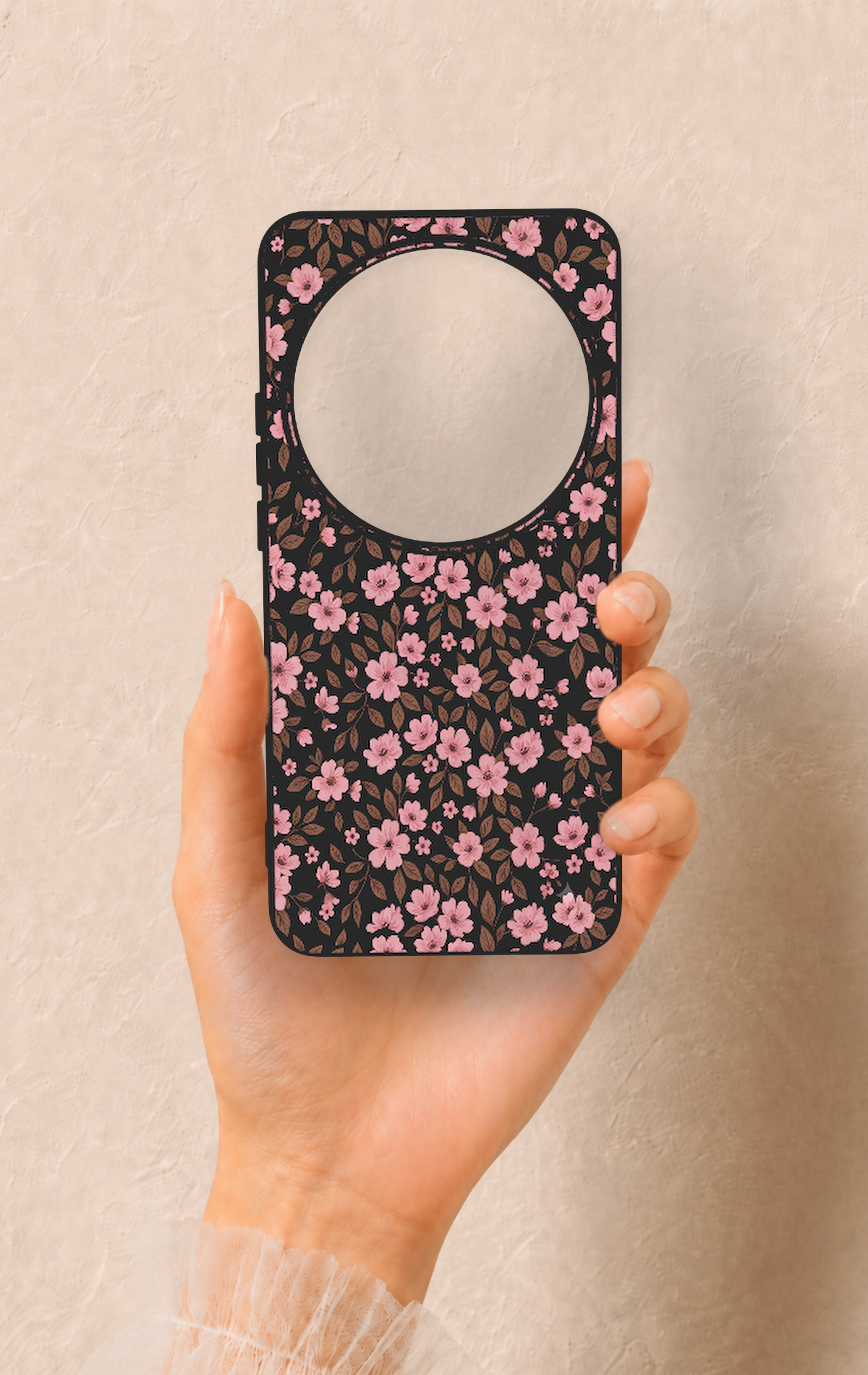 Xiaomi Mi 15 Ultra Uyumlu Mini Pembe Çiçek Desenli Silikon Kılıf