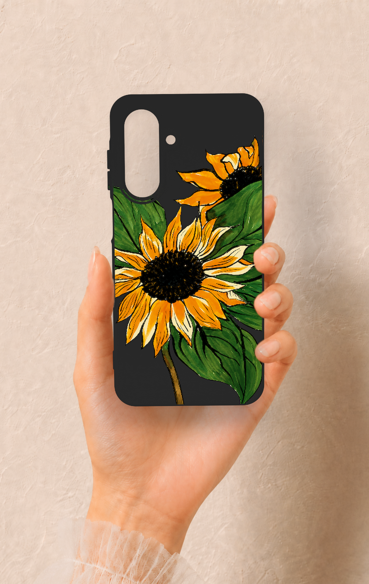 Samsung A26 Uyumlu Ay Çiçeği Desenli Silikon Kılıf