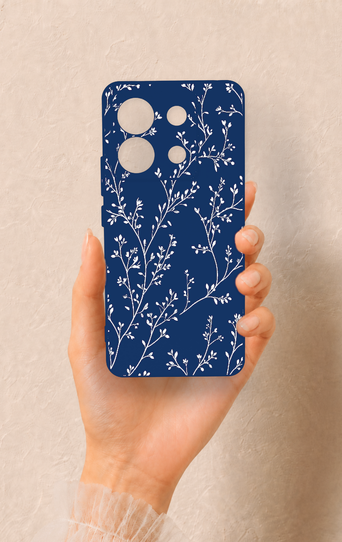 Redmi Note 13 Pro 5G Uyumlu İnce Yaprak Dalı Desenli Silikon Kılıf