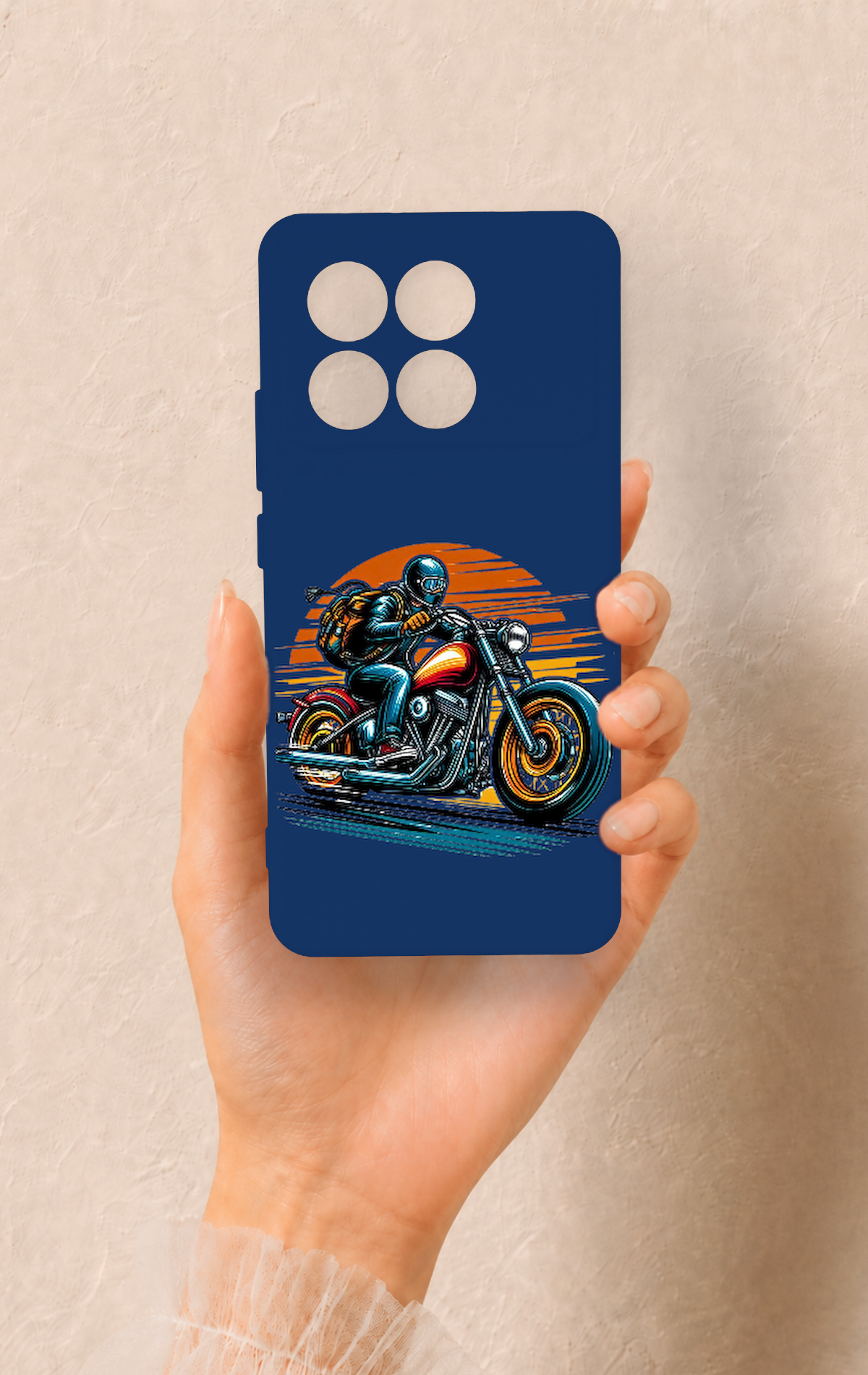 Poco X6 Pro Uyumlu Moto Rider Desenli Silikon Kılıf