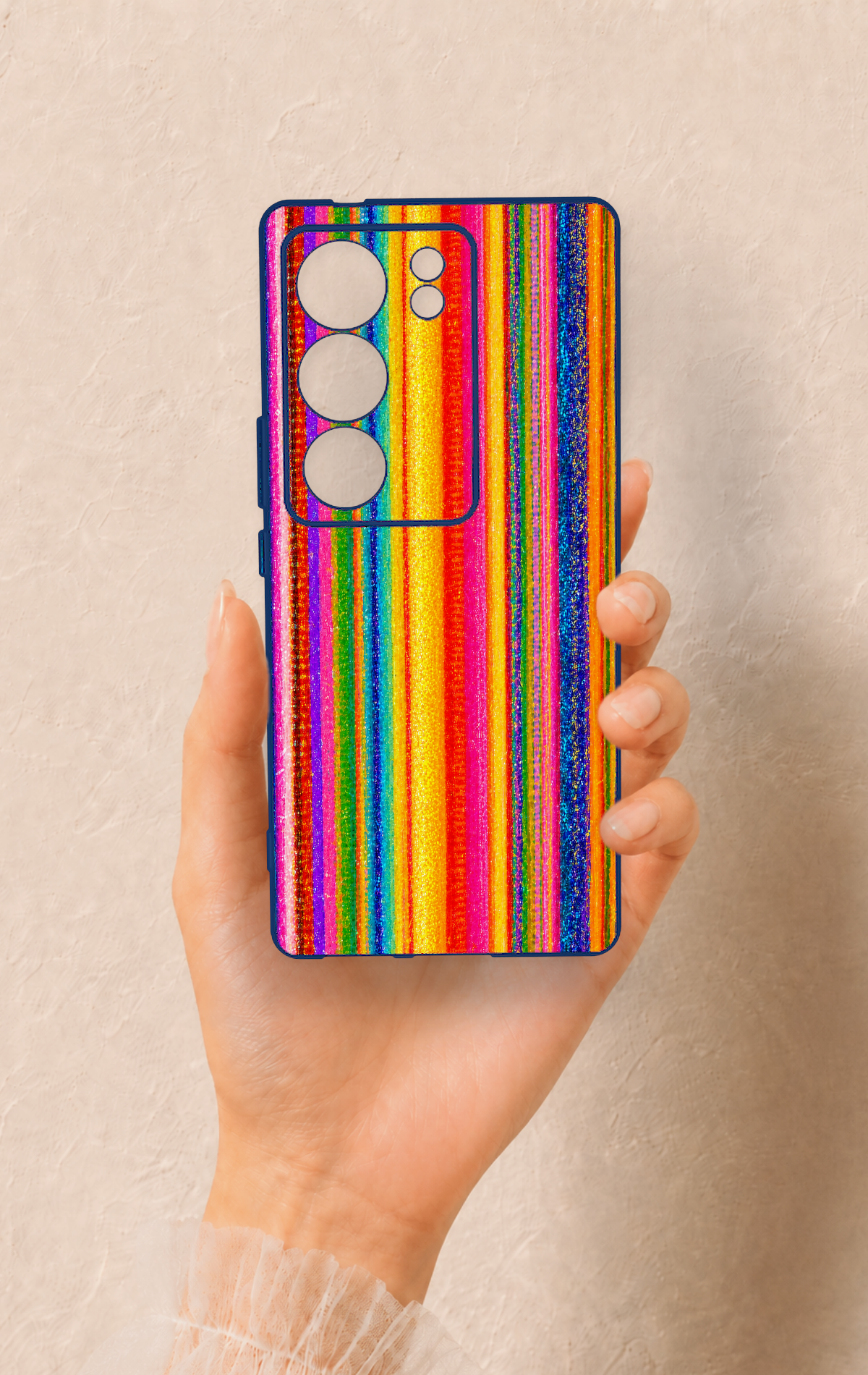 Vivo V29 Uyumlu Rengarenk Desenli Silikon Kılıf