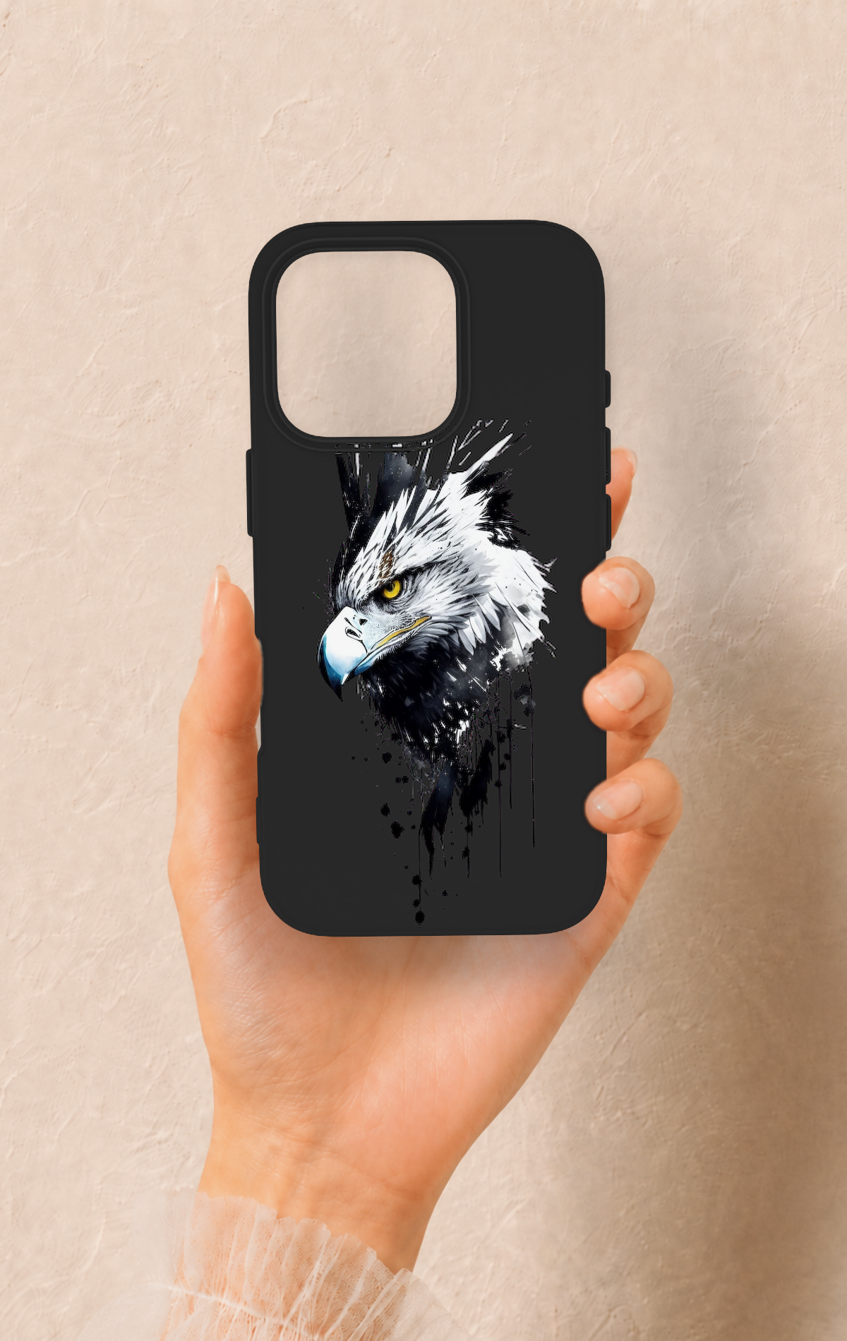 iPhone 16 Pro Uyumlu Bald Eagle Desenli Silikon Kılıf