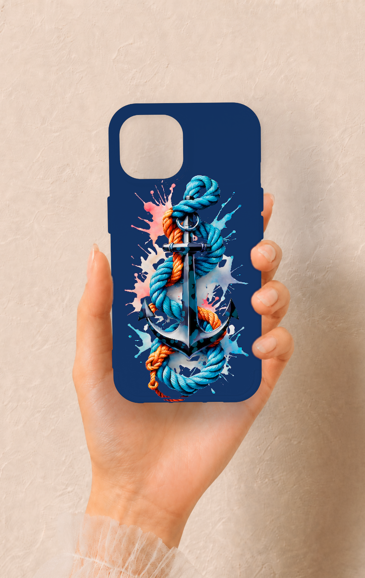 iPhone 15 Uyumlu Anchor Desenli Silikon Kılıf