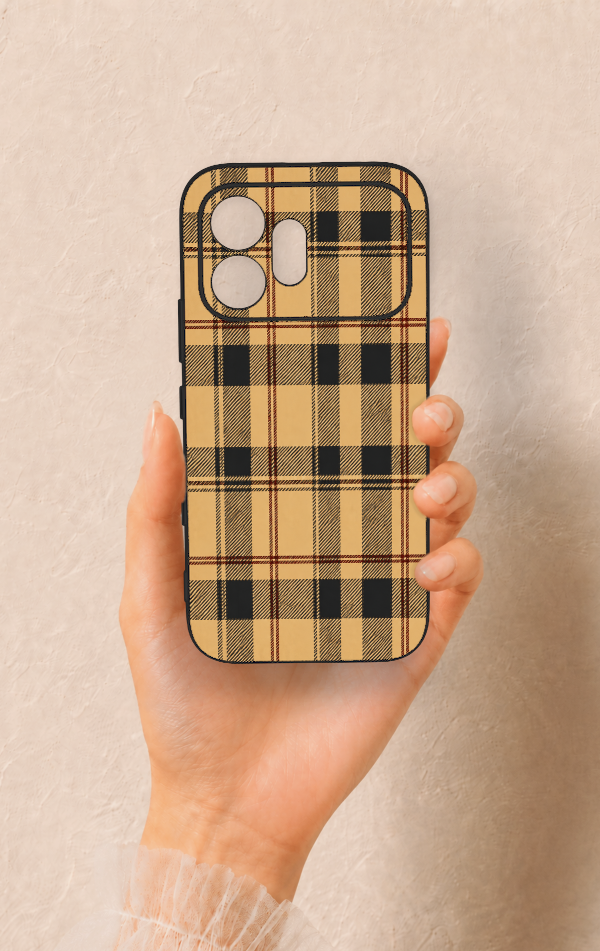 Honor 600 Uyumlu Burberry Ekose Desenli Silikon Kılıf