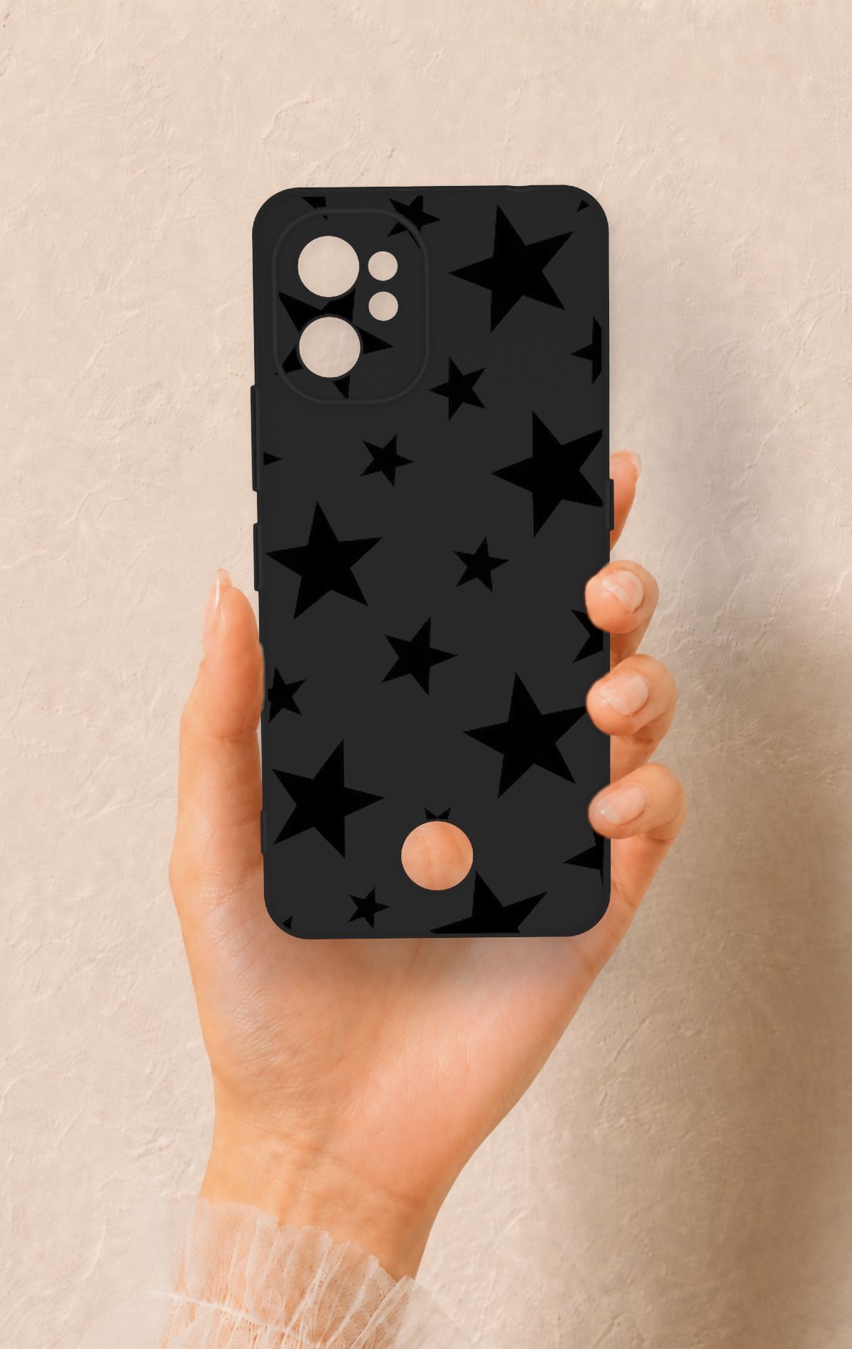 Reeder S19 Max Pro Uyumlu Siyah Star Desenli Silikon Kılıf