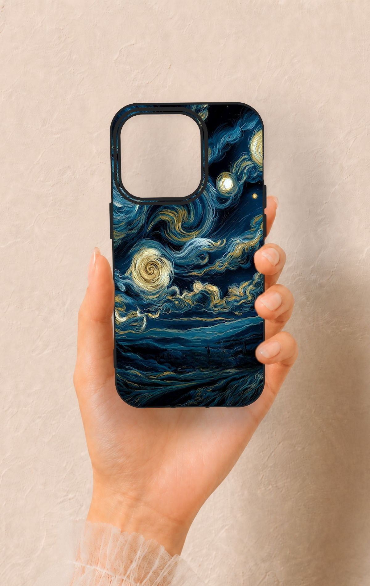 iPhone 14 Pro Uyumlu Yıldızlı Gece Desenli Silikon Kılıf