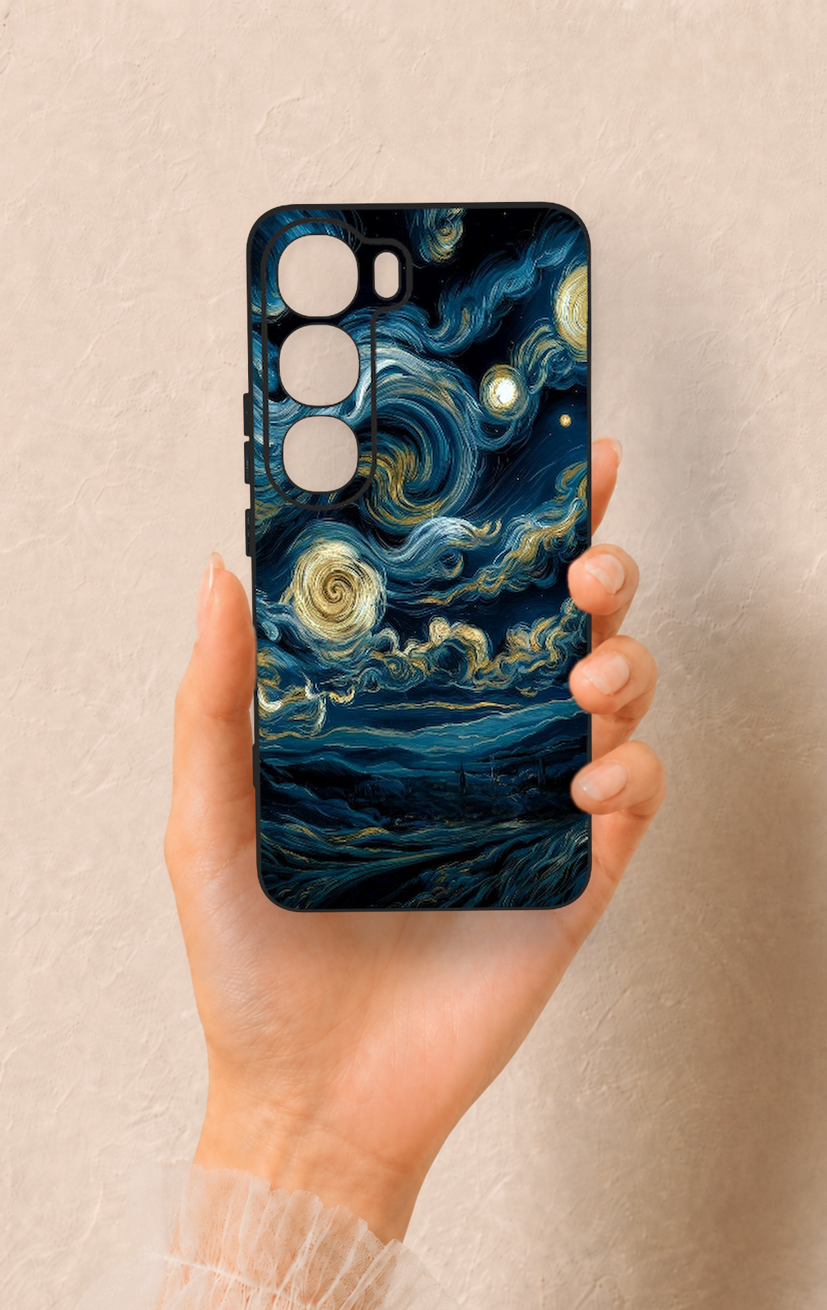 Vivo V40 Lite 5G Uyumlu Yıldızlı Gece Desenli Silikon Kılıf