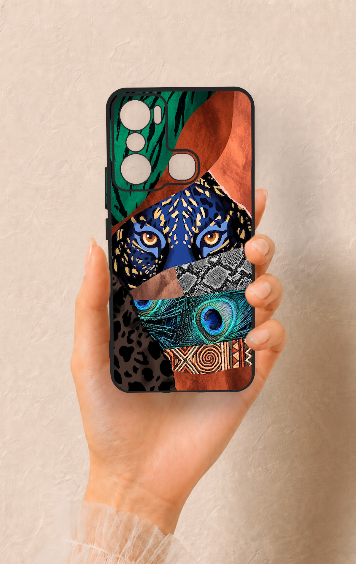 İnfinix Hot 20i Uyumlu Amazon Kaplan Desenli Silikon Kılıf