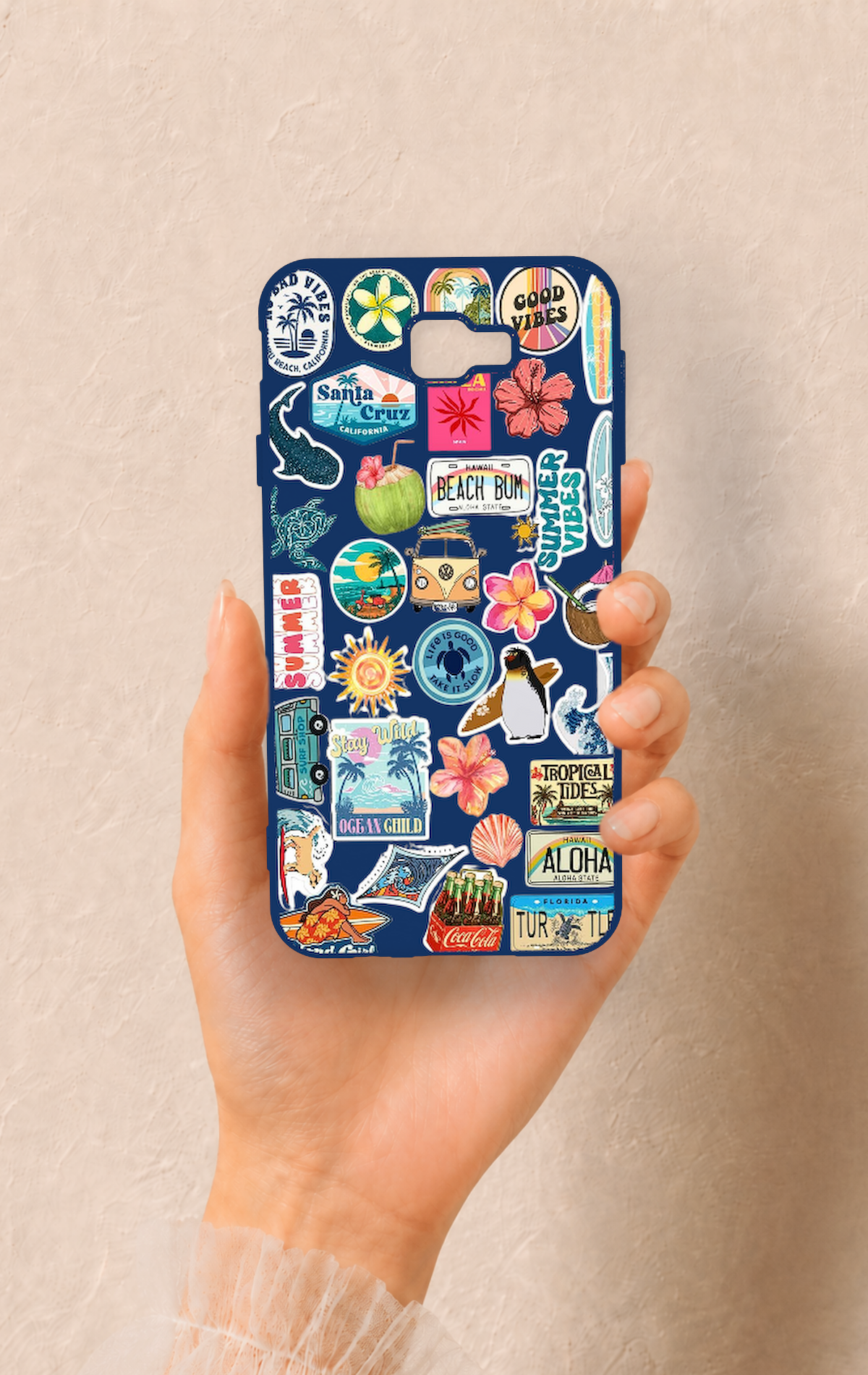 Samsung J7 Prime Uyumlu Summer Vibes Desenli Silikon Kılıf