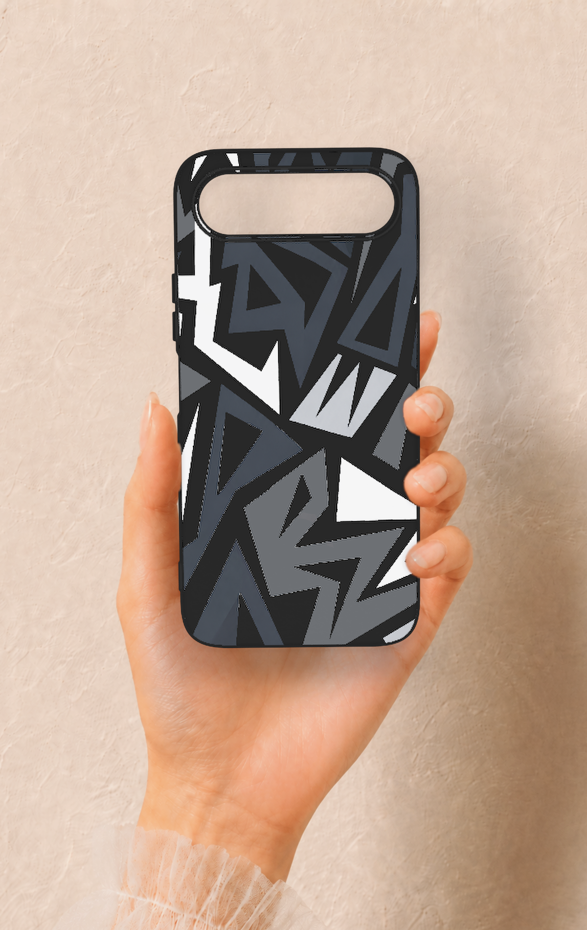 Tecno Spark 50 5G Uyumlu Geometrik Blok Desenli Silikon Kılıf