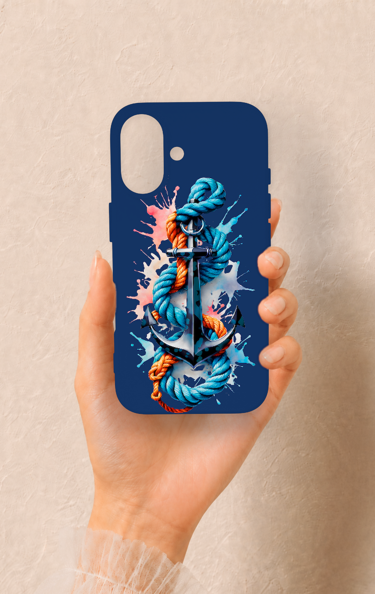 iPhone 16 Uyumlu Anchor Desenli Silikon Kılıf