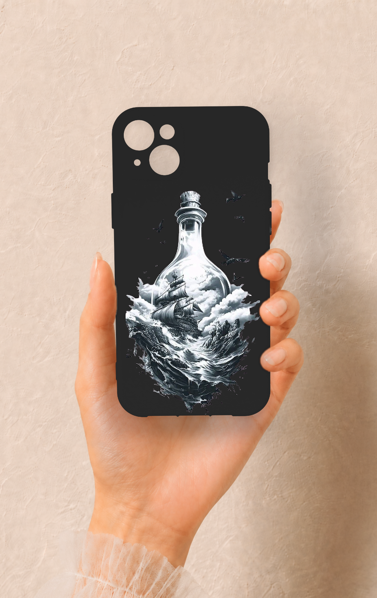 iPhone 14 Plus/15 Plus Uyumlu Secret Sea Desenli Silikon Kılıf