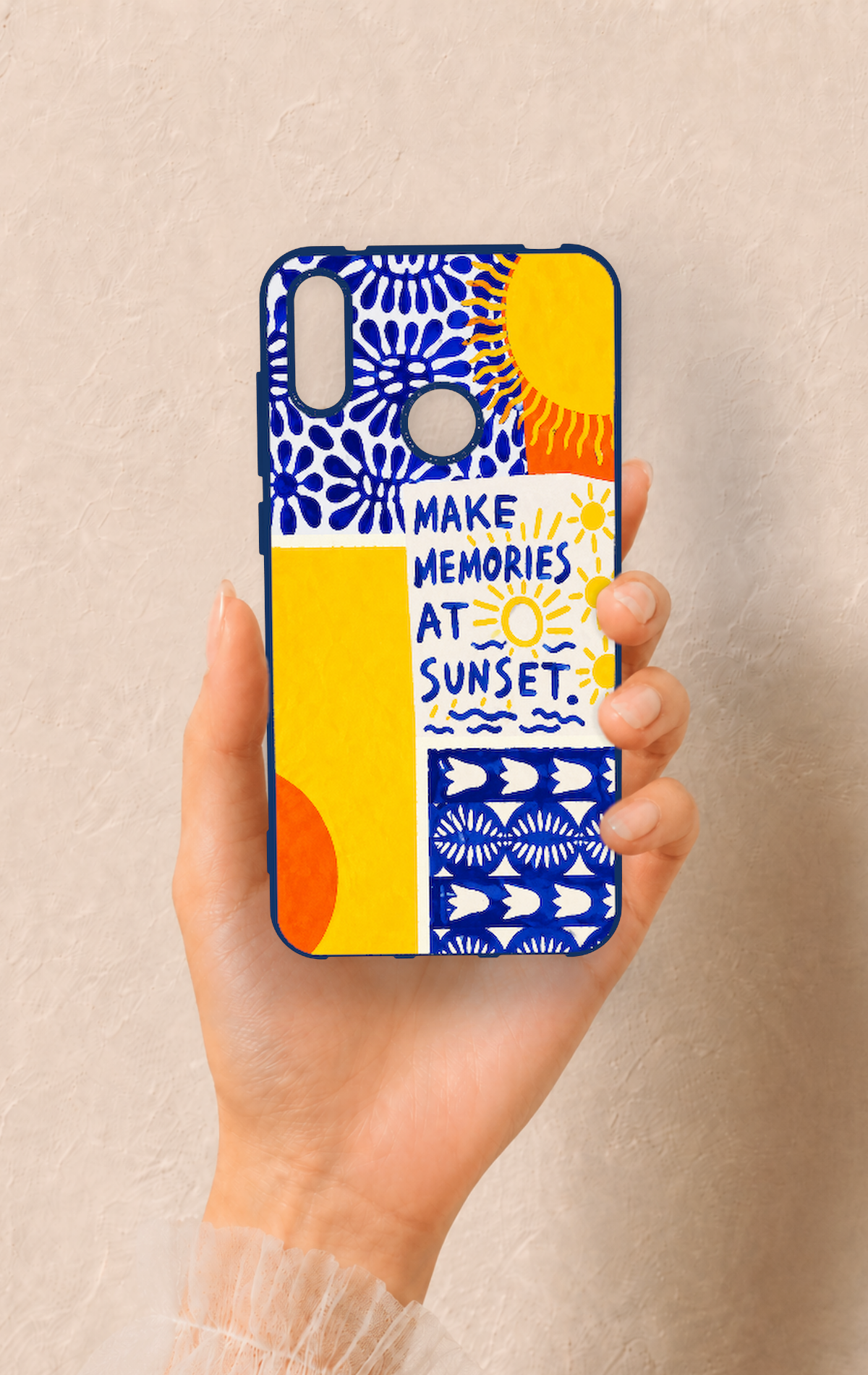 Huawei Y7 2019 Uyumlu Sunset Desenli Silikon Kılıf