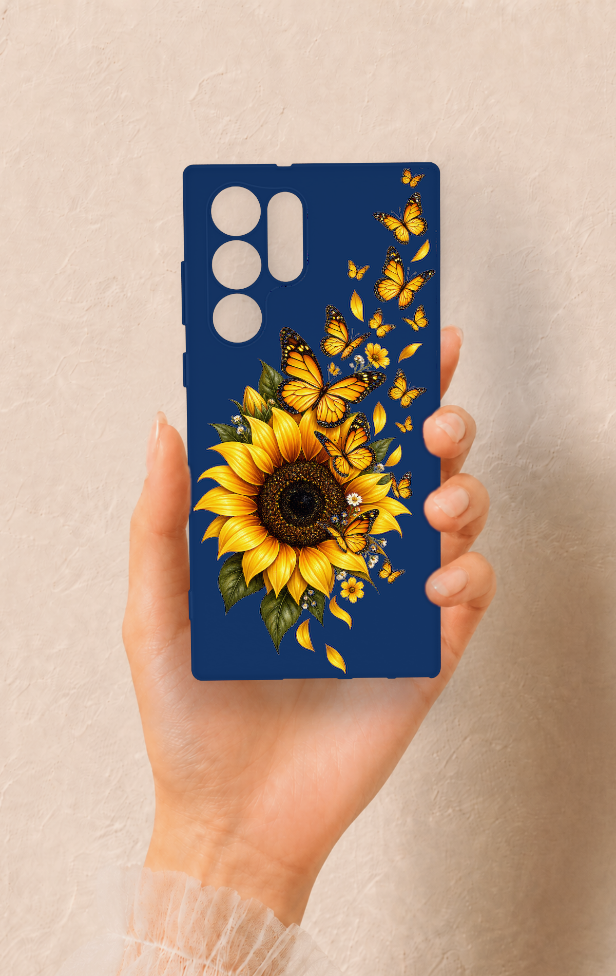 Samsung S22 Ultra Uyumlu Ayçiçeği Desenli Silikon Kılıf