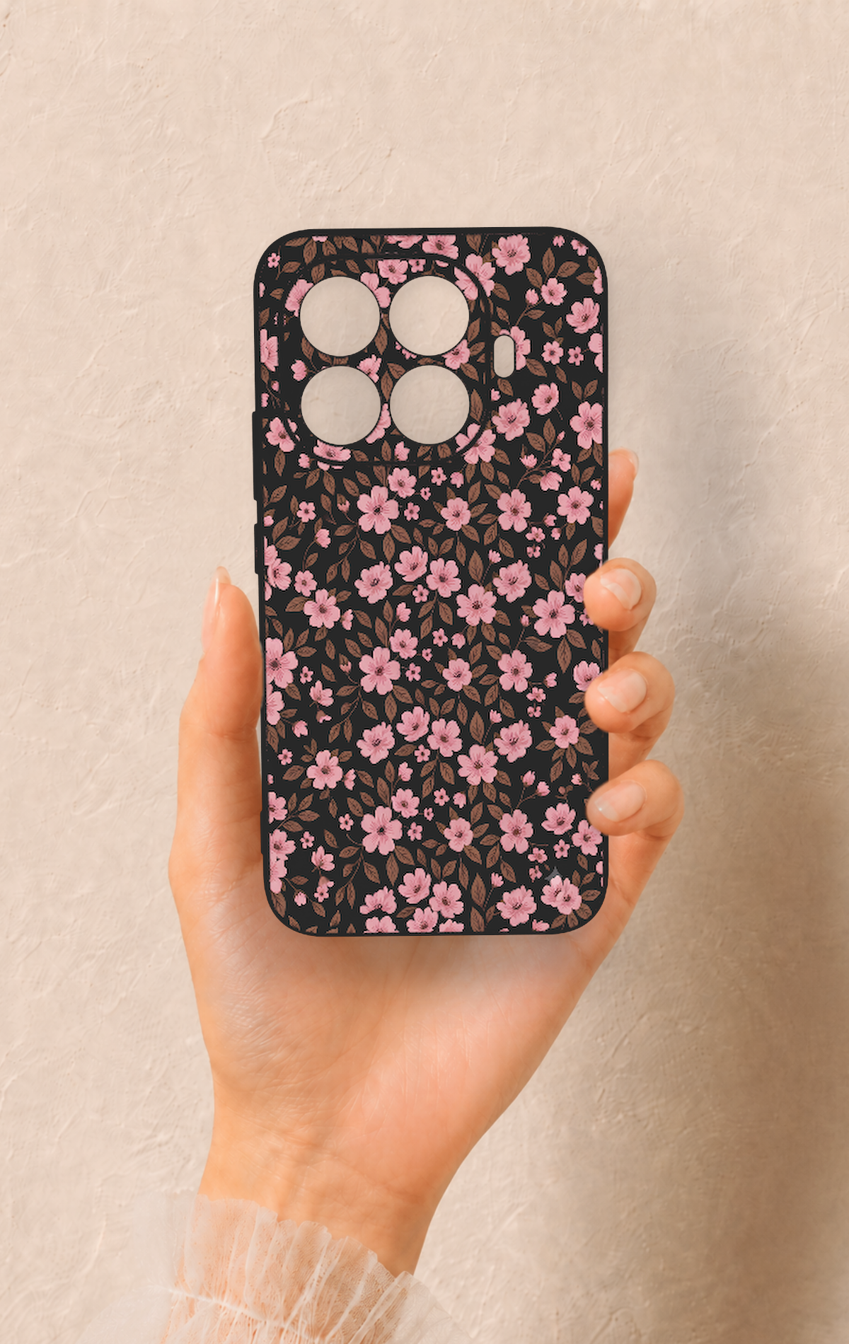 Mi 15T PRO Uyumlu Mini Pembe Çiçek Desenli Silikon Kılıf