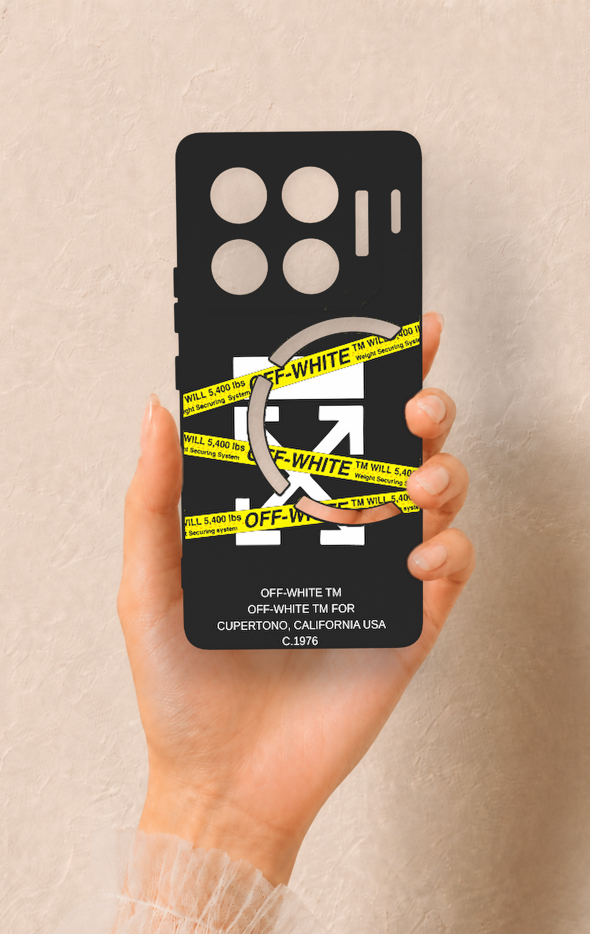 İnfinix Gt 20 Pro Uyumlu Off White Desenli Silikon Kılıf